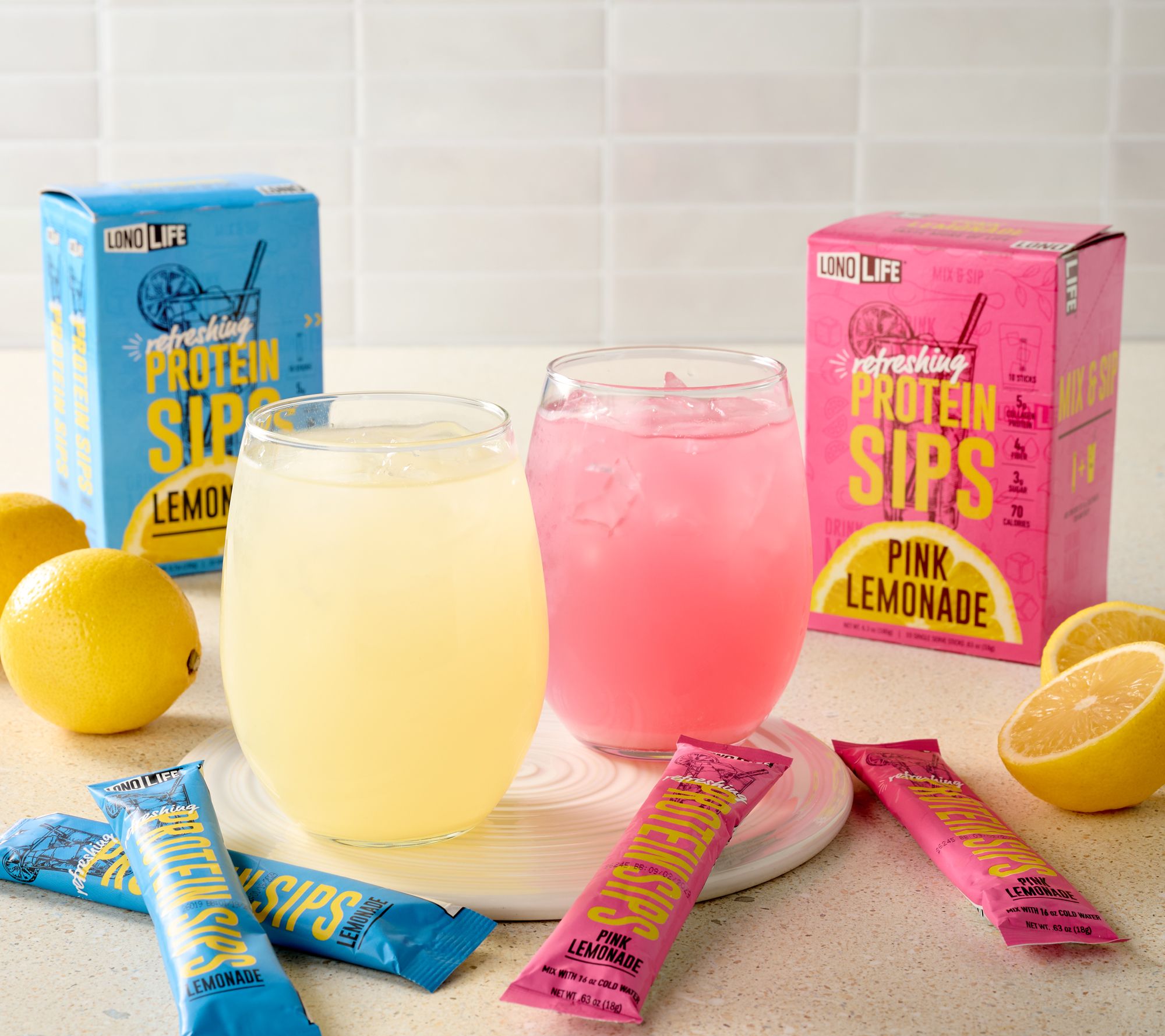 LonoLife 20 Single Serve Protein Sips Lemonade Lovers Mixes