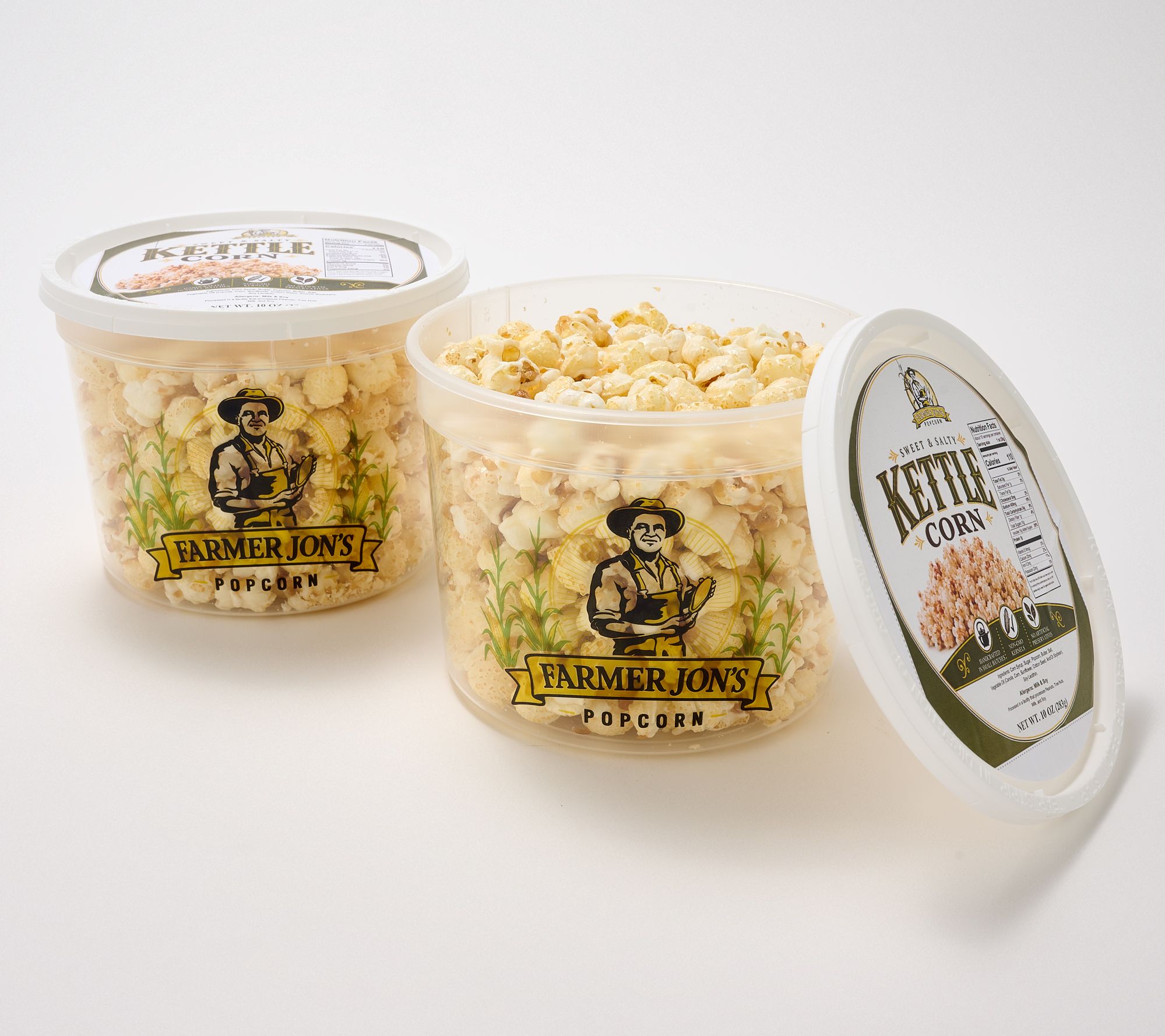 Farmer Jon's Set of 2 Gourmet Popped Kettle Popcorn