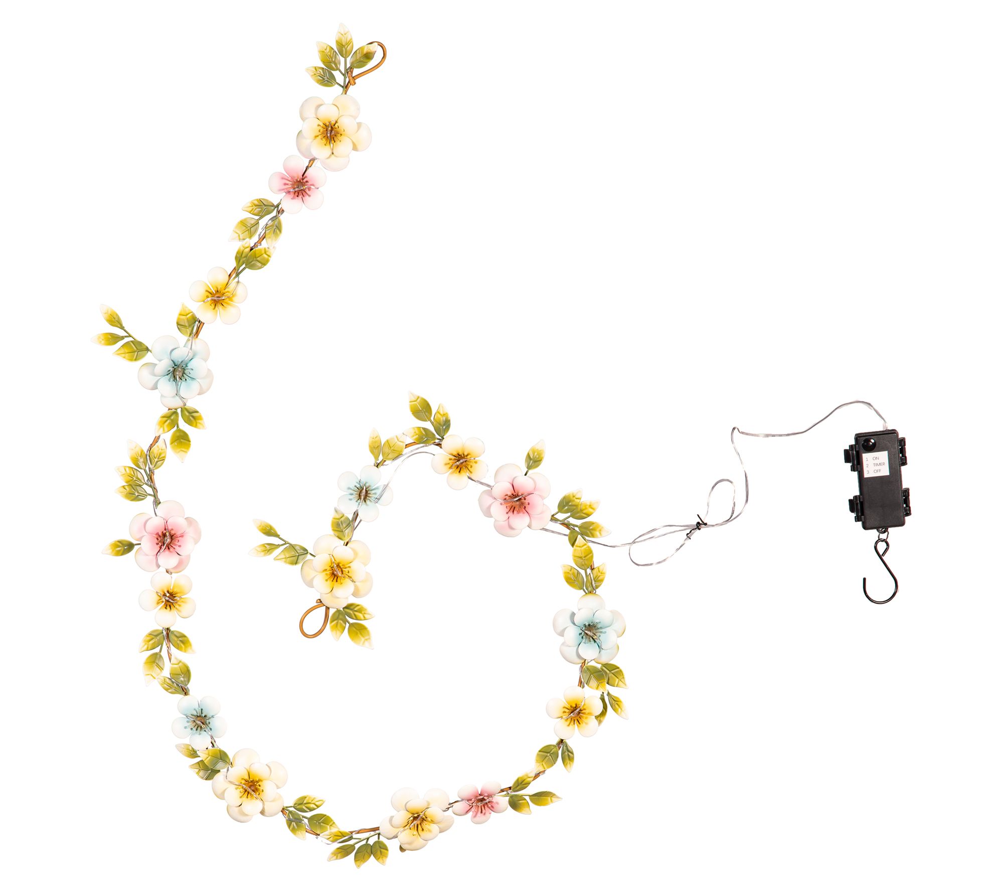 "As Is" Plow & Hearth Battery Operated Metal Floral Garland