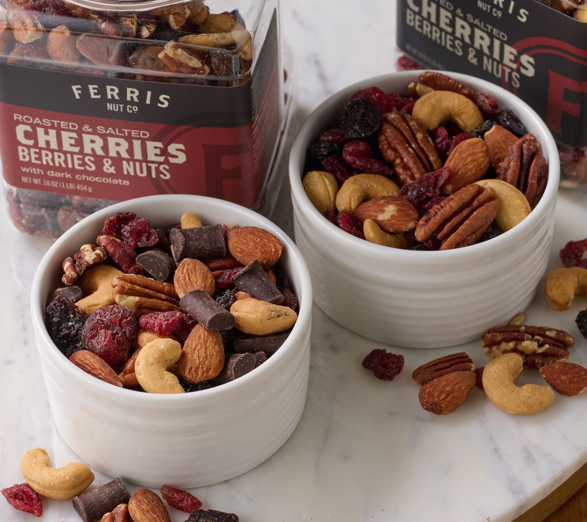 Ferris Nut Co. (2) 16oz. Jars Fruit, Nut & Chocolate Mixes