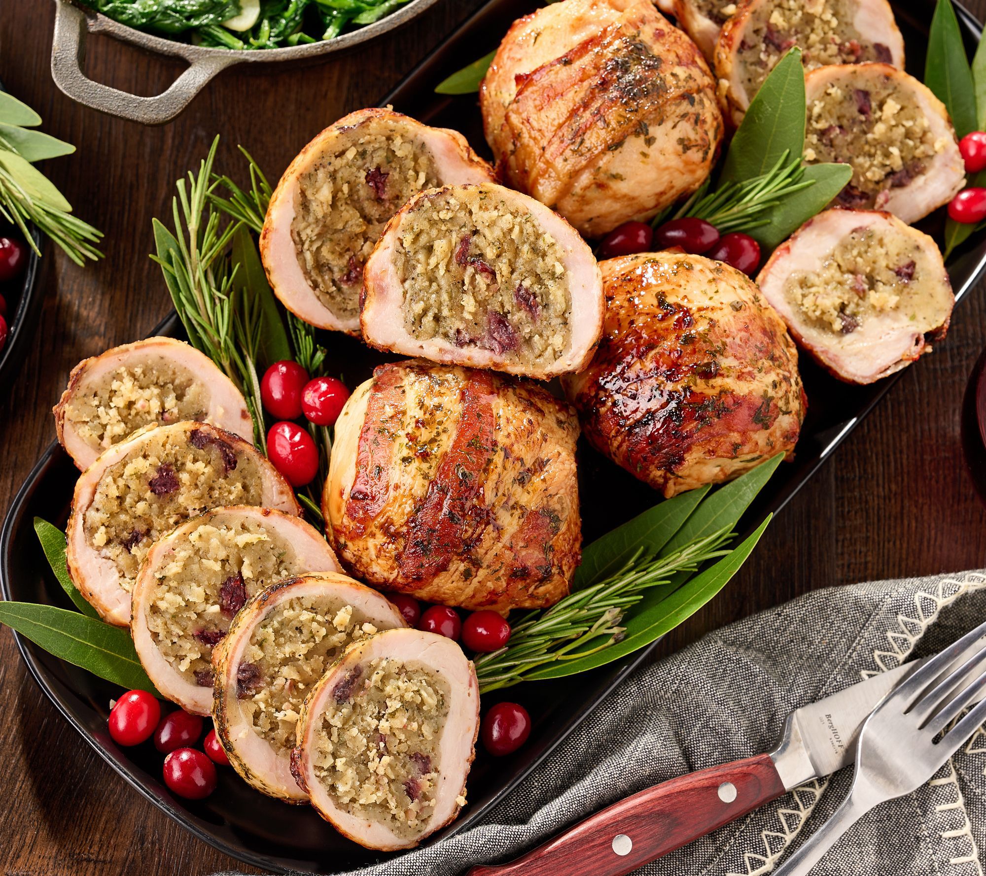 SH 11/9 Corky's BBQ (12) 8-oz Bacon Wrapped Stuffed Turkey Breasts