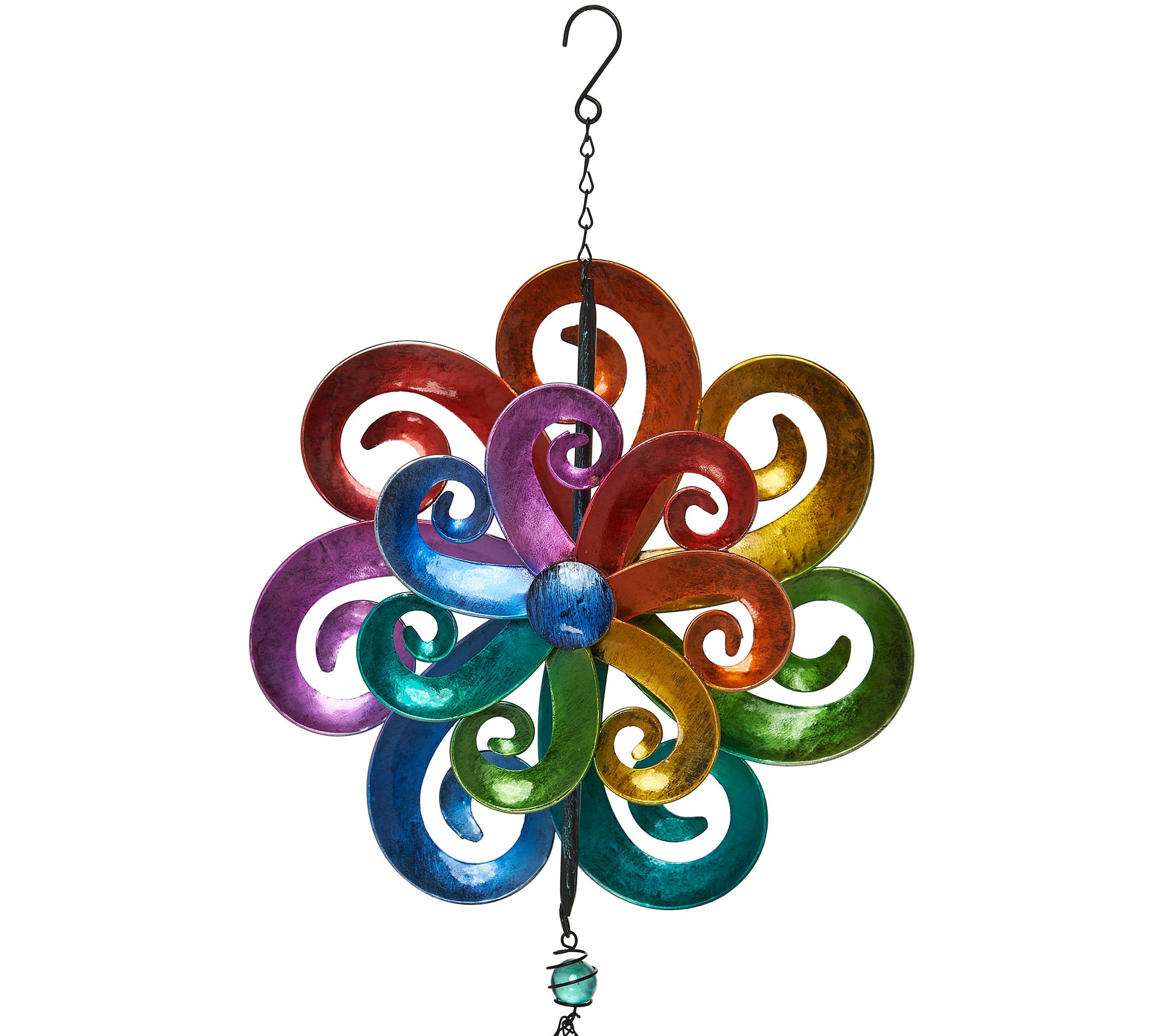 Plow & Hearth Colorful Wind Chimes with Wind Spinner