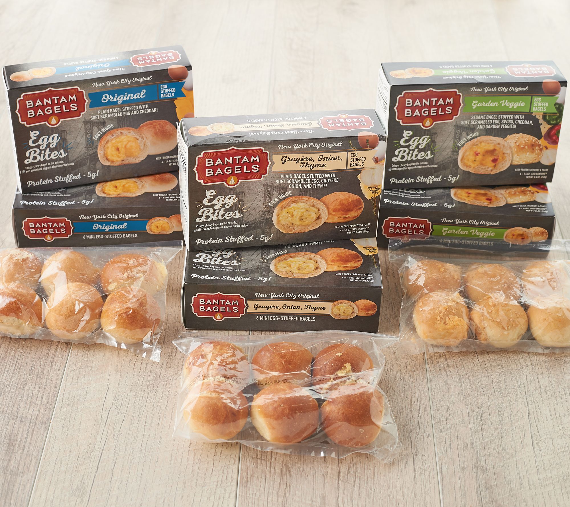 Bantam Bagels (36) 1.4oz Egg Stuffed Bagel Bites AutoDelivery