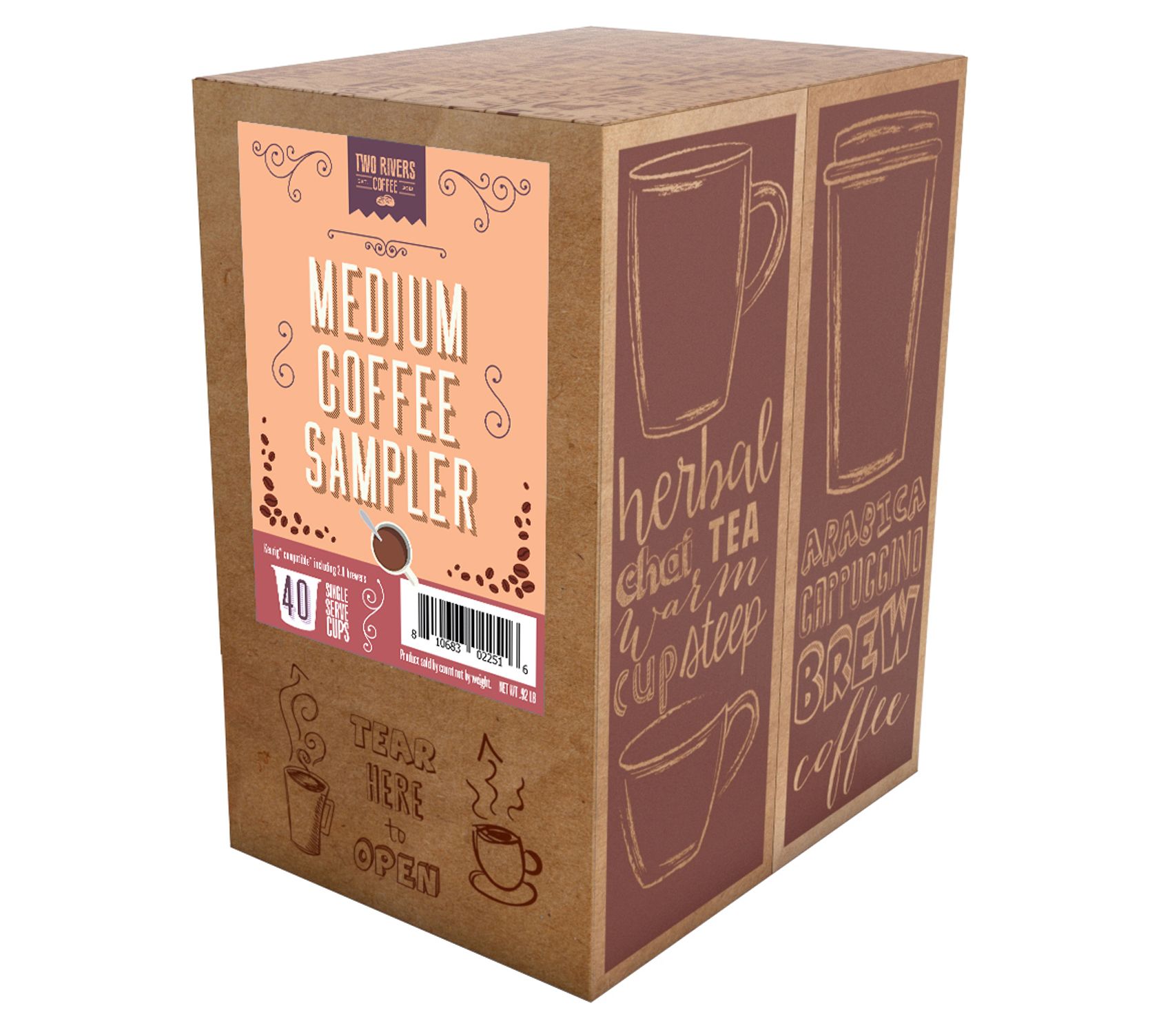 Two Rivers Coffee 40Count Medium Roast Variety Coffee Pods