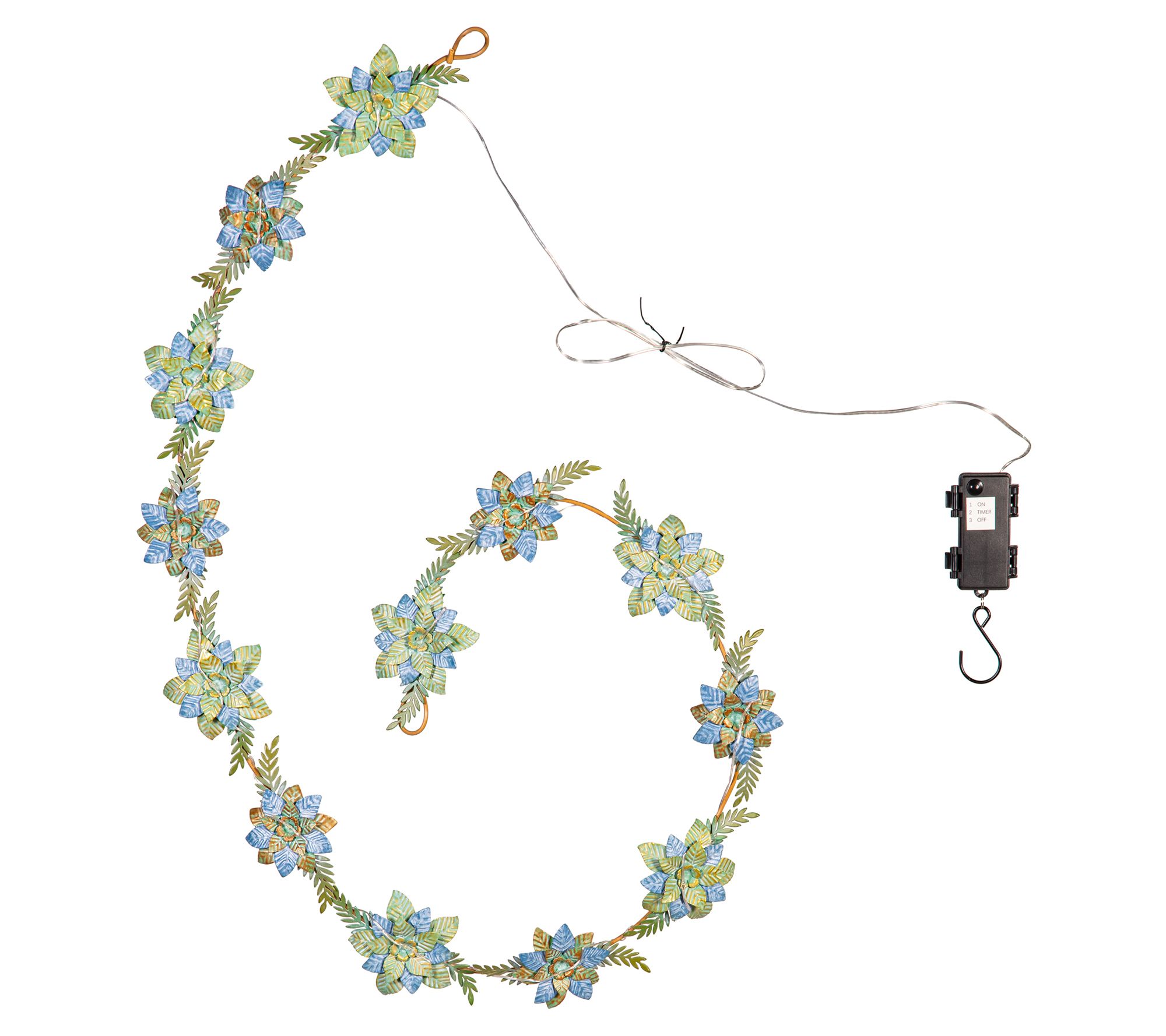 Plow & Hearth Battery Operated Metal Floral Garland