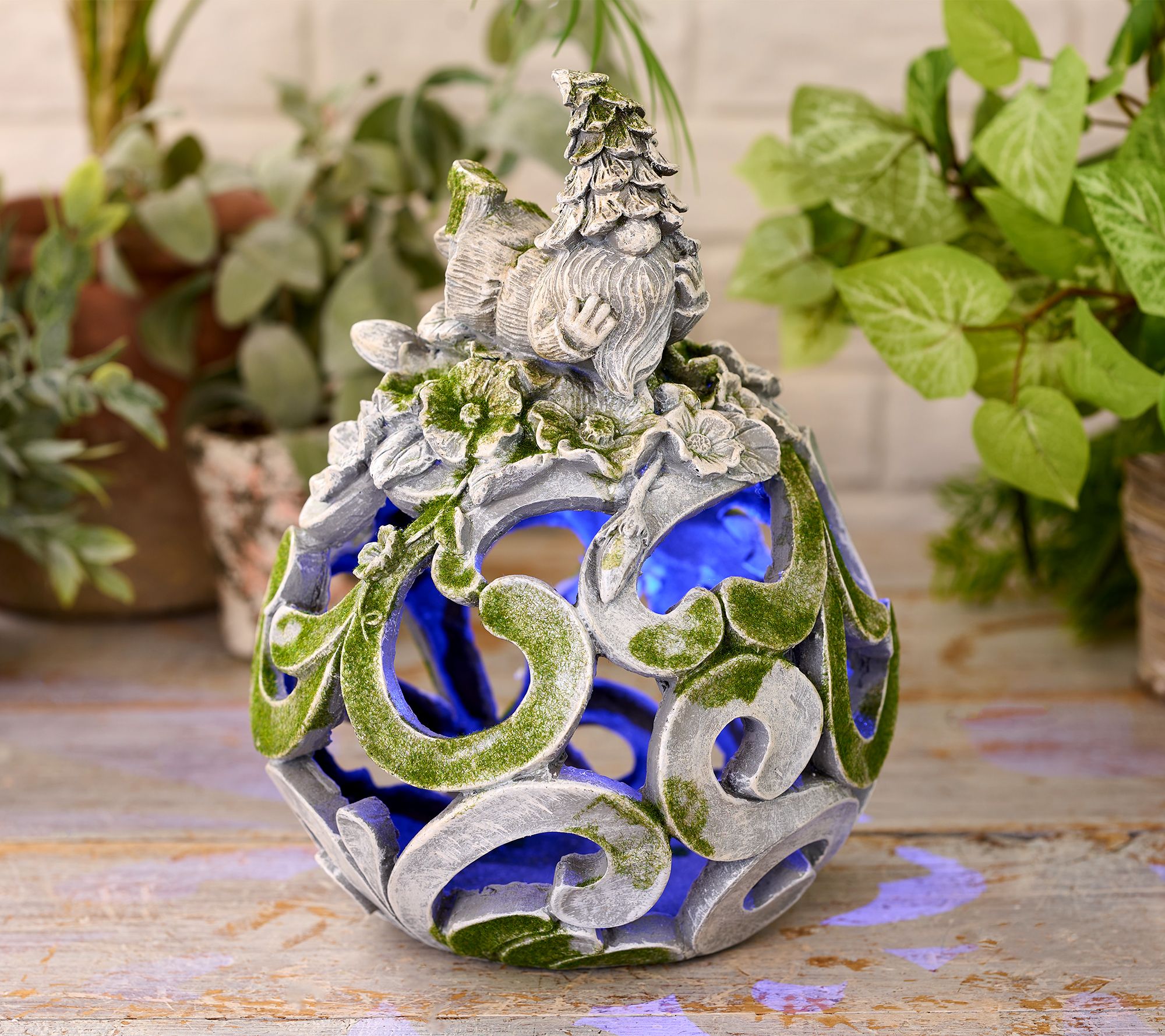 As Is Marigold Solar Garden Gnome Sphere withColorChangeLED