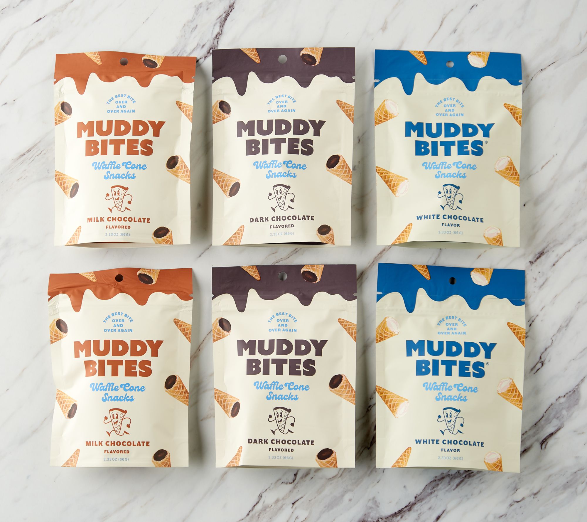 Muddy Bites 6 Bags Of Waffle Cone Snacks In A Variety Pack