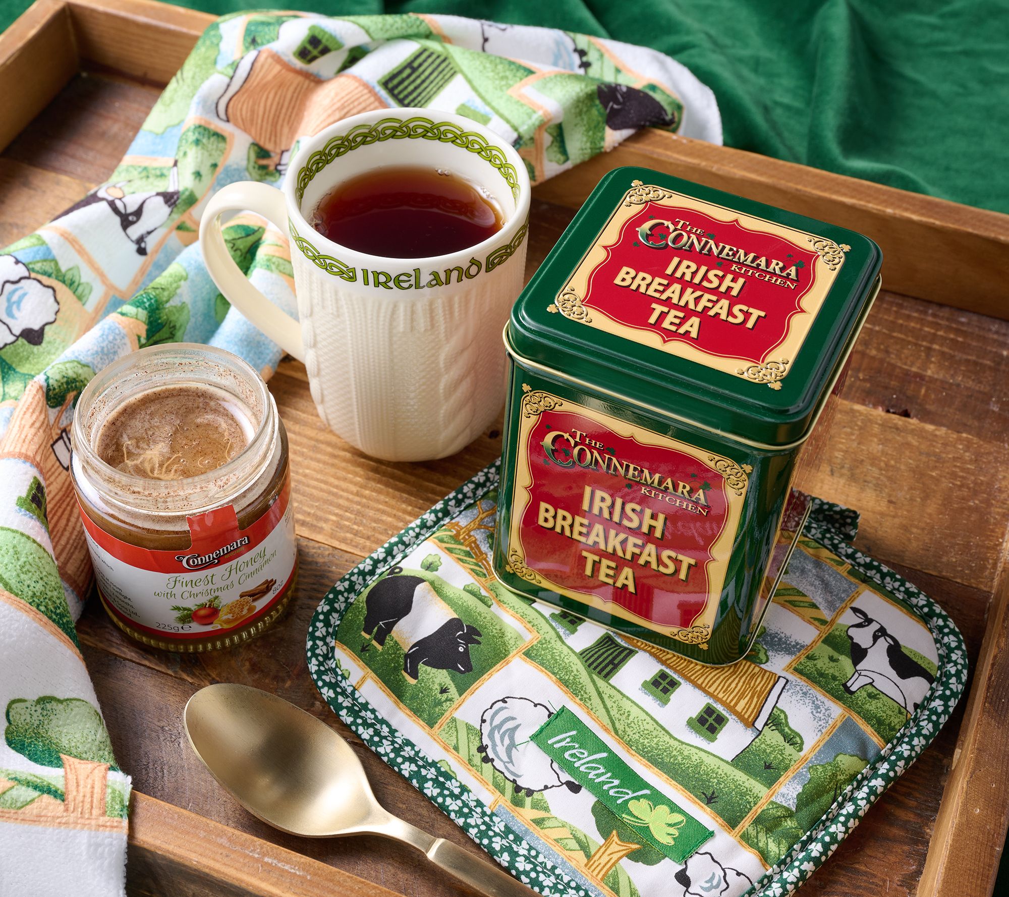 SH12/8 Connemara Kitchen 50ct Irish Teas & 8oz Honey Set