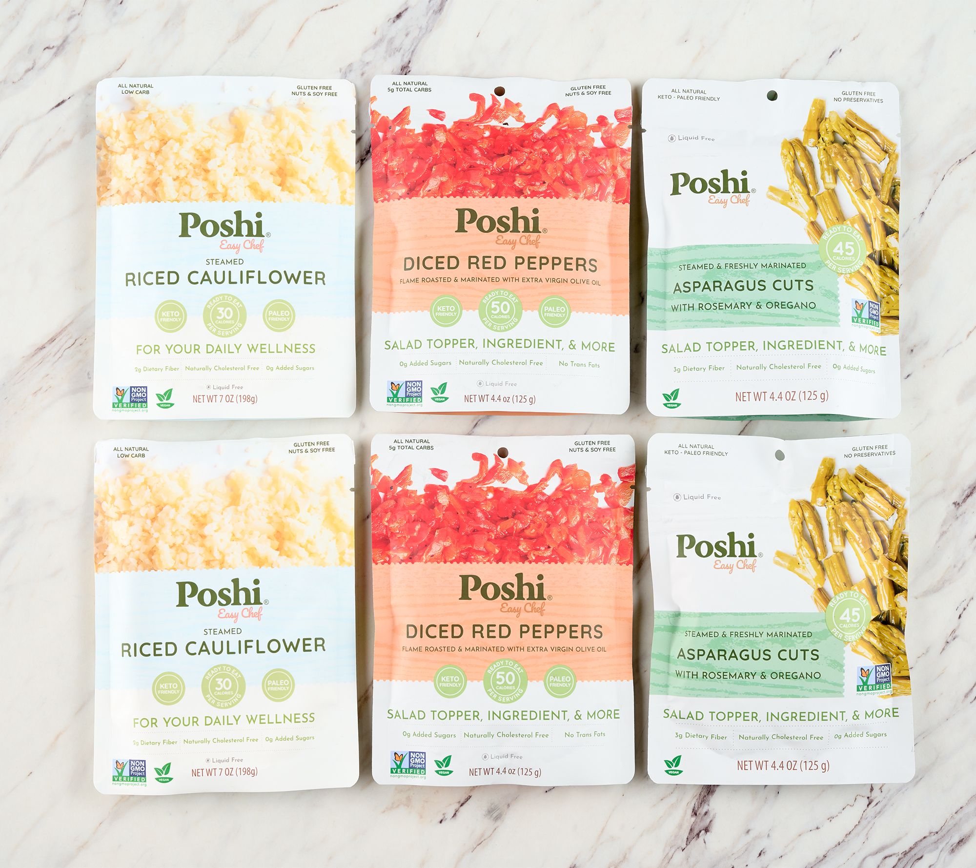 Poshi (6) Seasoned Ready to Serve Vegetable Sides - QVC.com