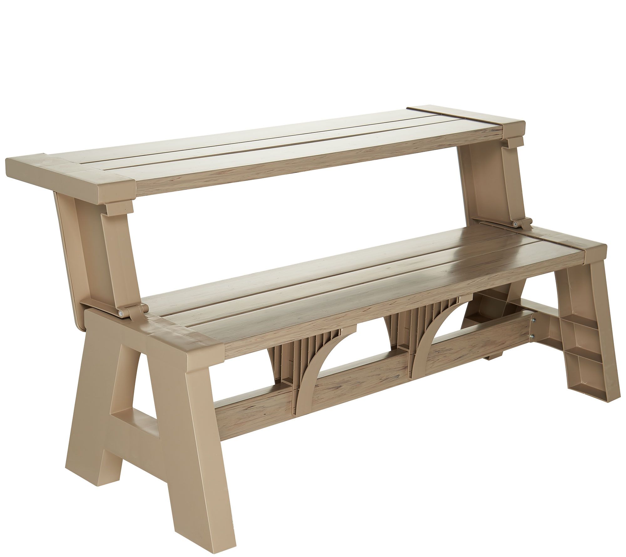 convert-a-bench 2-in-1 outdoor bench-to-table — qvc.com