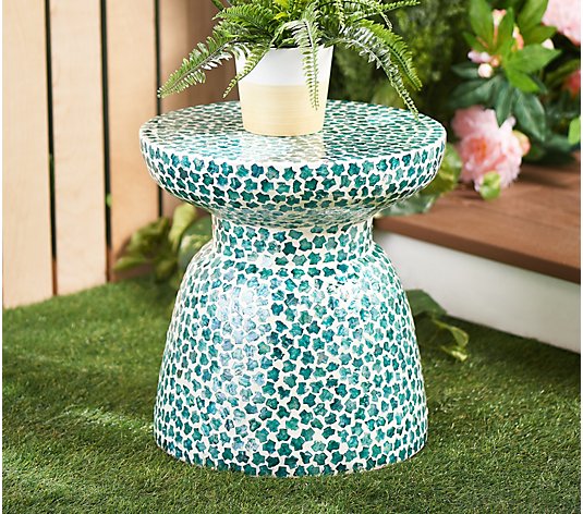 Barbara King Mother-of-Pearl Garden Stool/ Side Table