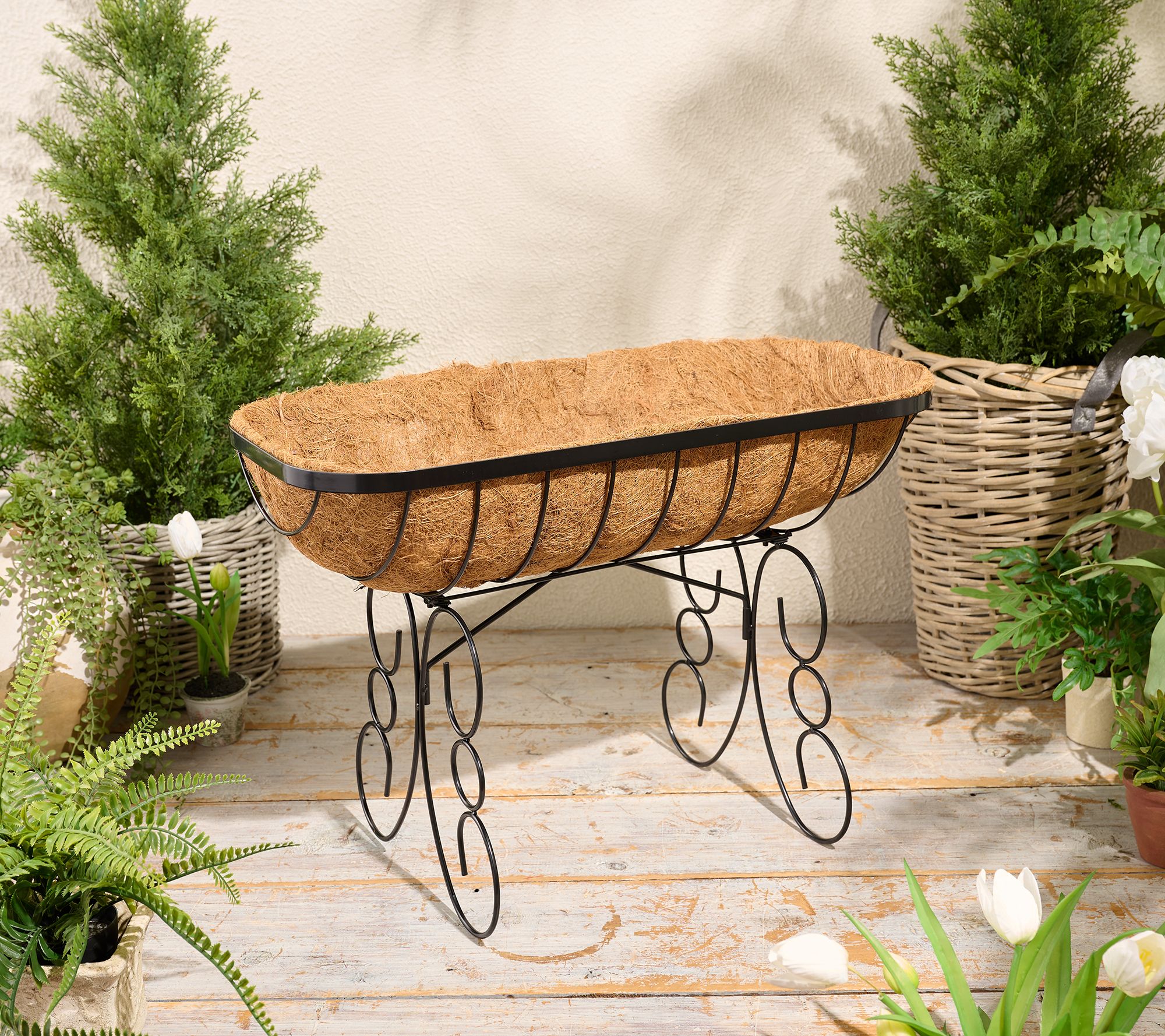 Vegtrug Raised Metal Cradle Planter with Coco Liner