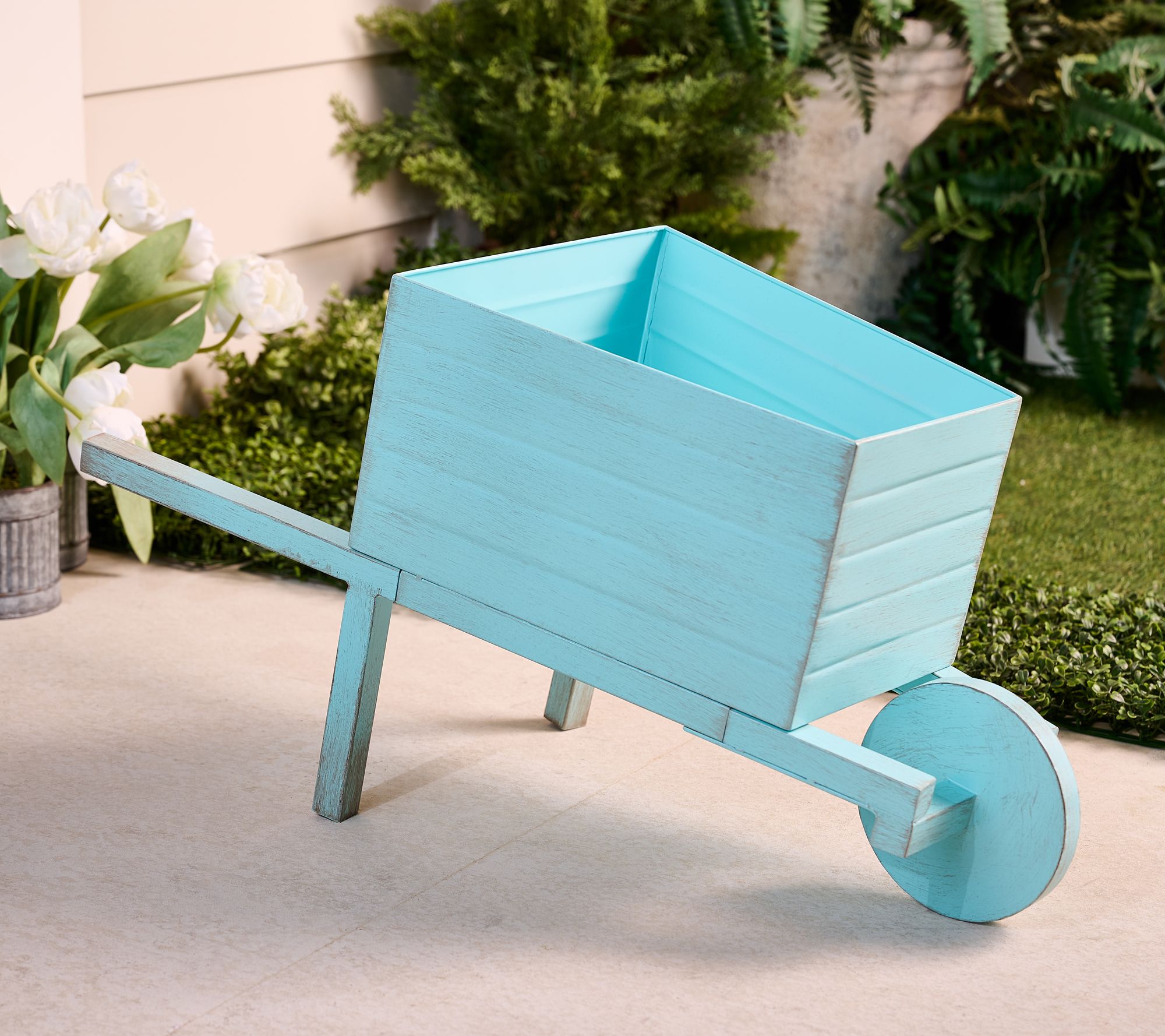 Girl Next Door Wheelbarrow Flower Planter