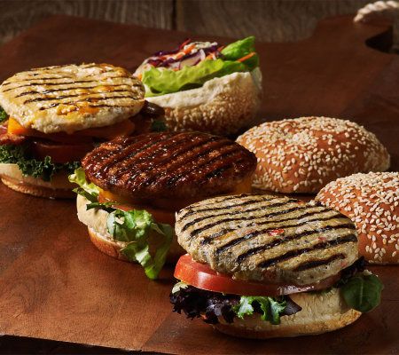 Stuffin Gourmet (12) 4 oz. Three Flavor Chicken Burger Sampler - QVC.com