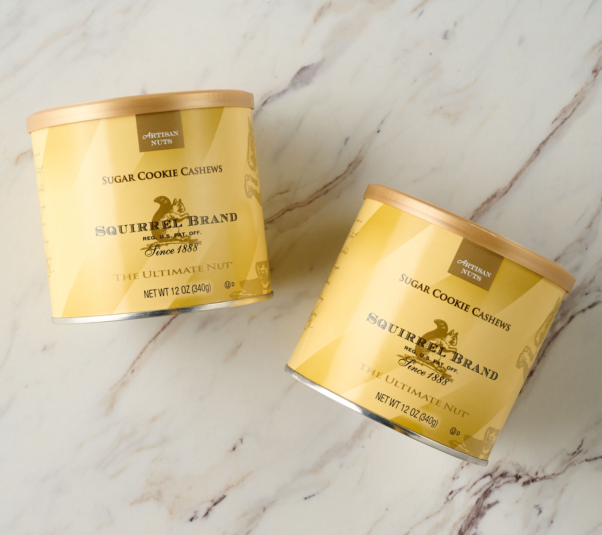 Squirrel Brand (2) 12oz Cans of Sugar Cookie Cashews