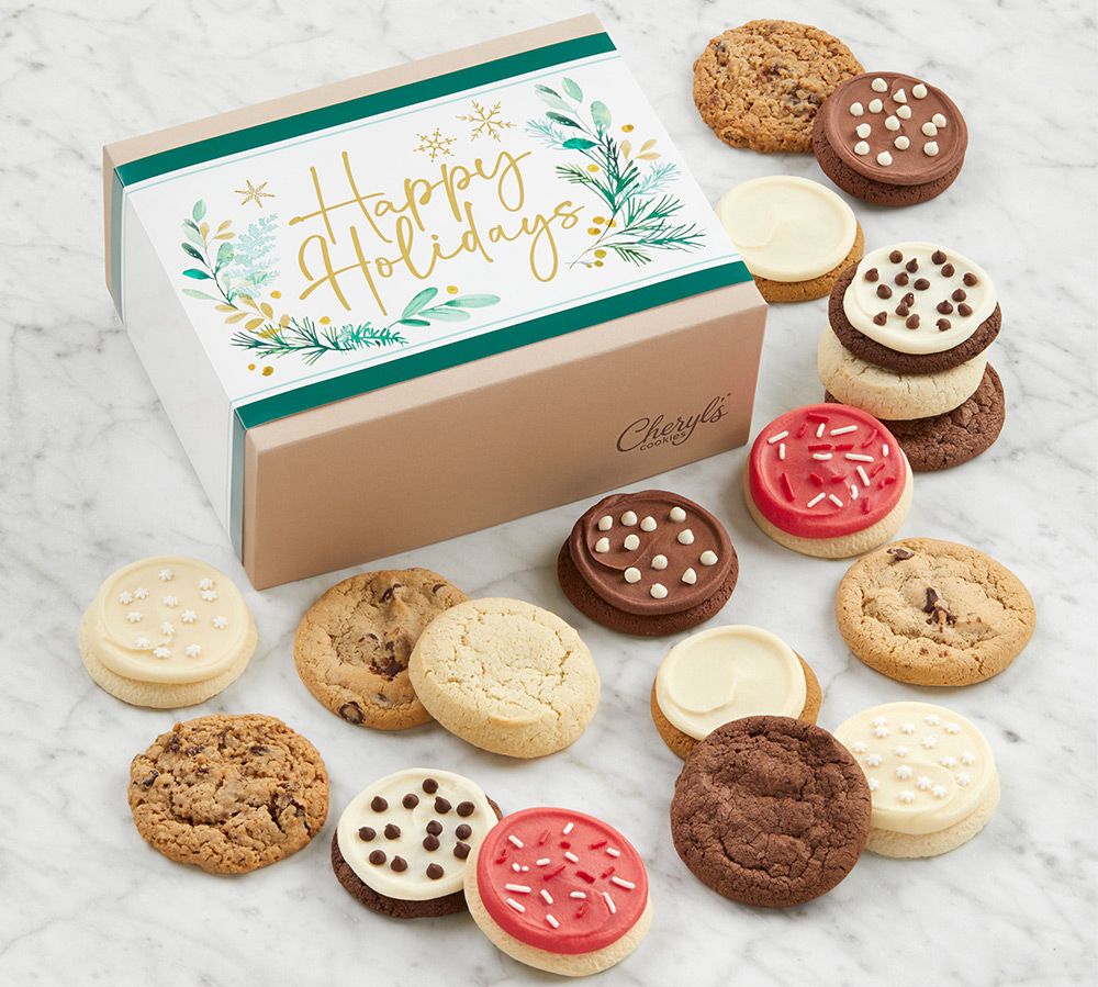 SH 12/2 Cheryl's 18 Pc Happy Holidays Cookie Box