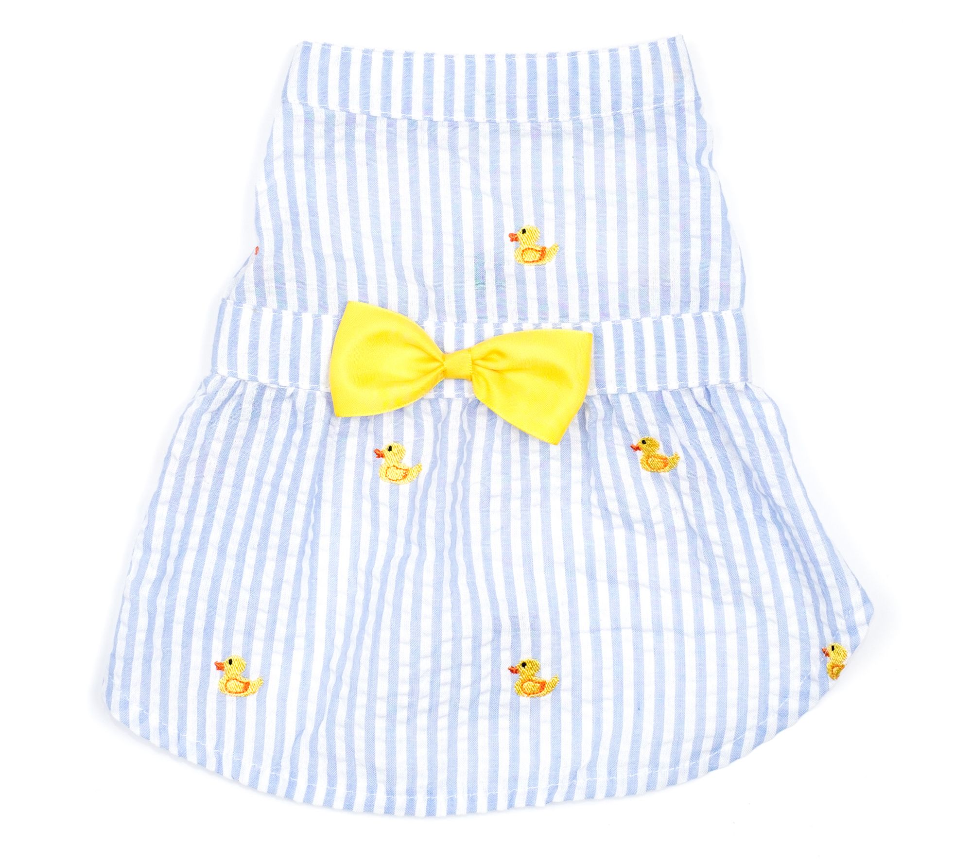 The Worthy Dog Lt. Blue Stripe Rubber Duck Dress