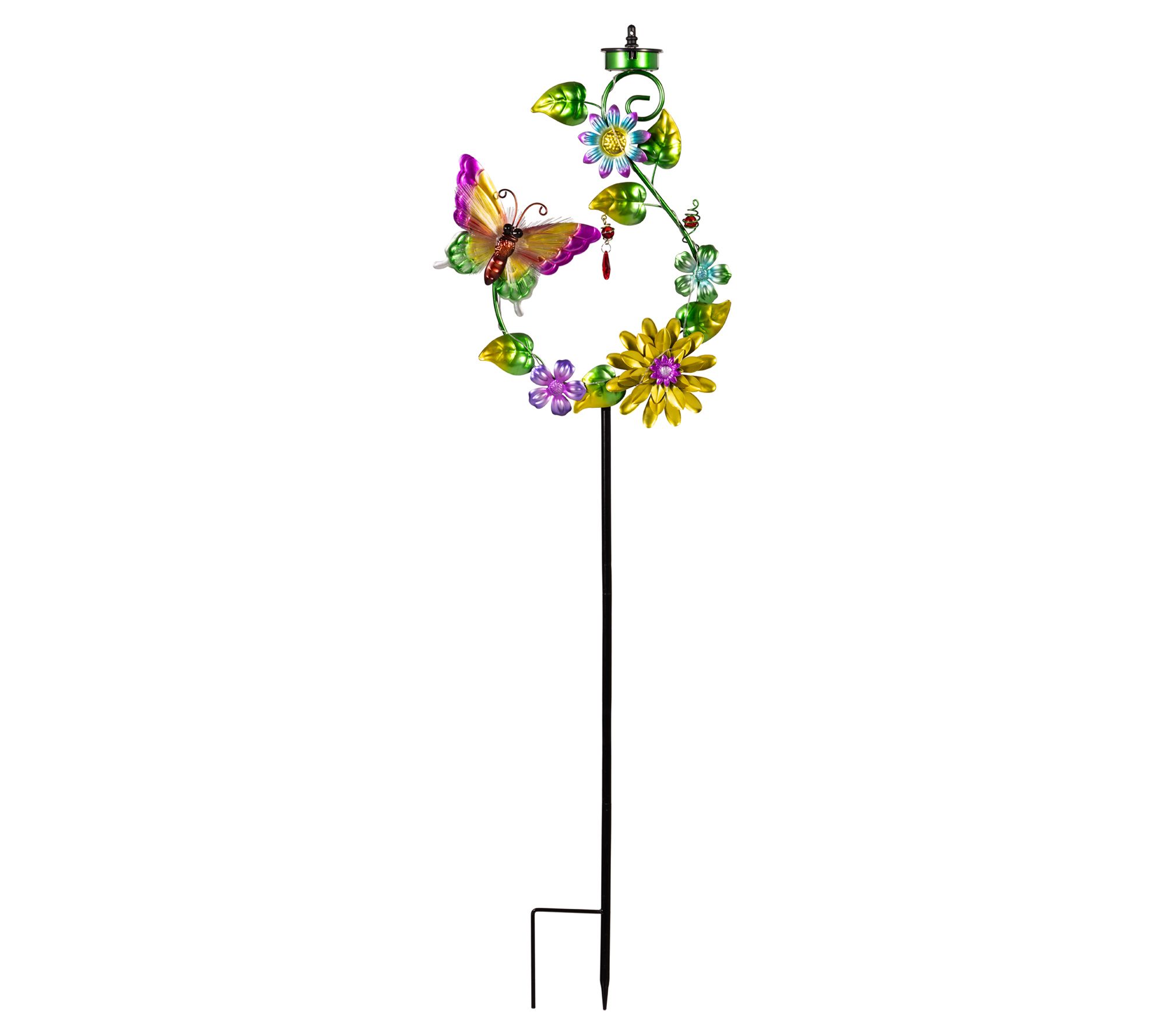 "As Is" Plow & Hearth 4-in-1 Solar Fiber Optic Critter Wreath