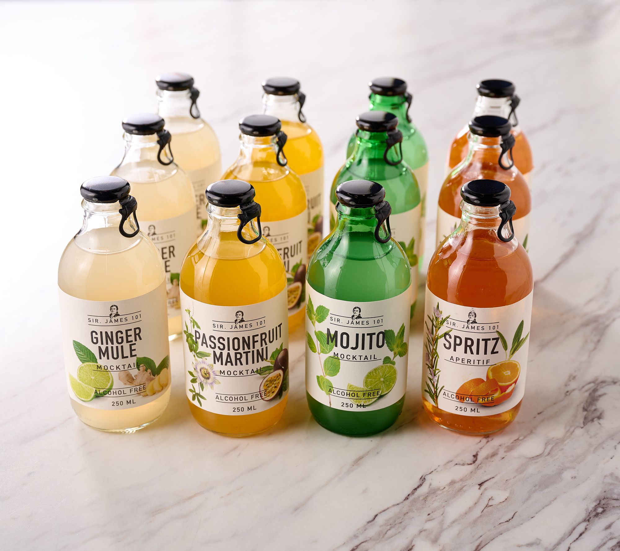Sir. James 101 (12) Bottles Alcohol-Free Cocktails Ready to Drink