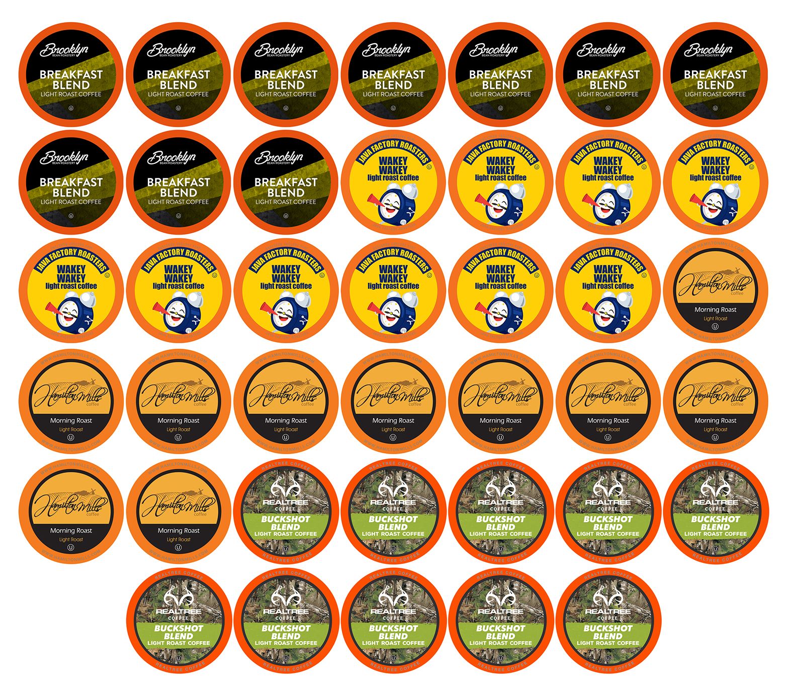 Two Rivers Coffee 40Count Light Roast Variety Coffee Pods