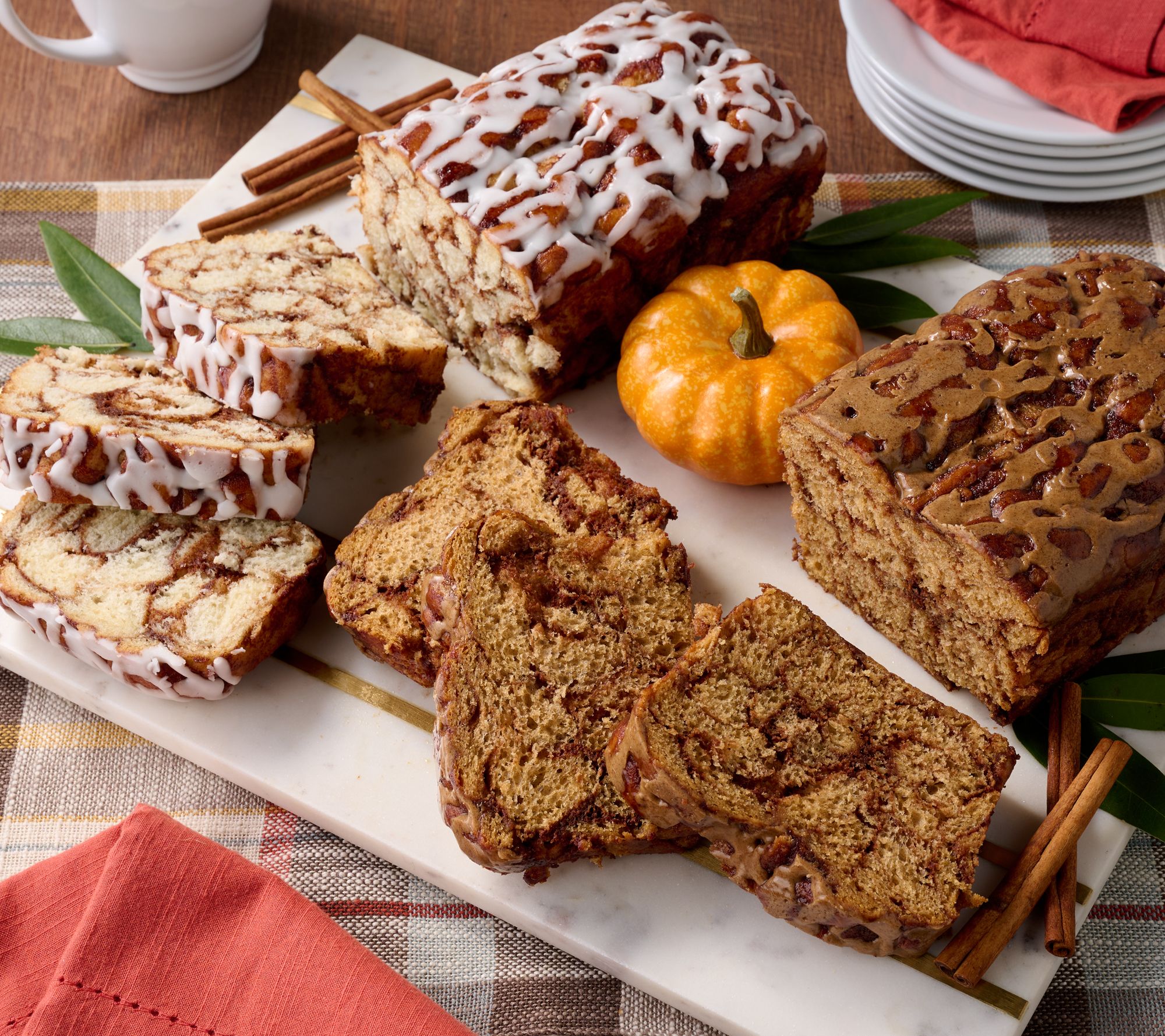 Sweet Paradise (2) 20 oz Gourmet Cinnamon Swirl Fall Loaves