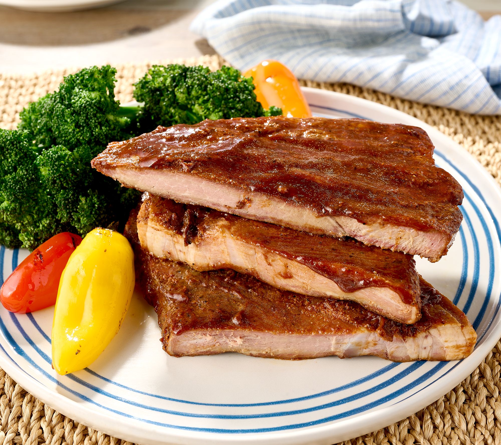 SH 4/6 Corky's BBQ (6) 16-oz Bone-in Pork Steaks w/ Orig BBQ Sauce