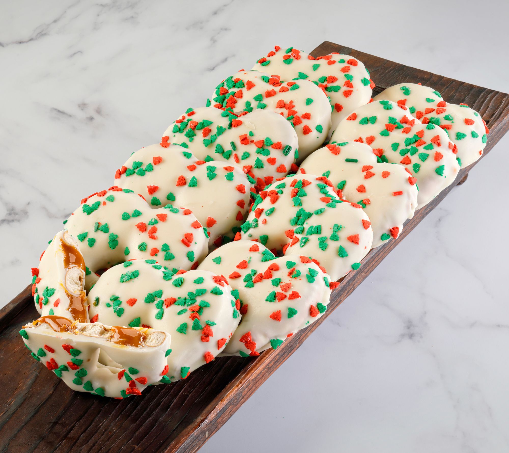 SH 12/8 Landies Candies 12-pc White Caramel Stuffed Pretzels