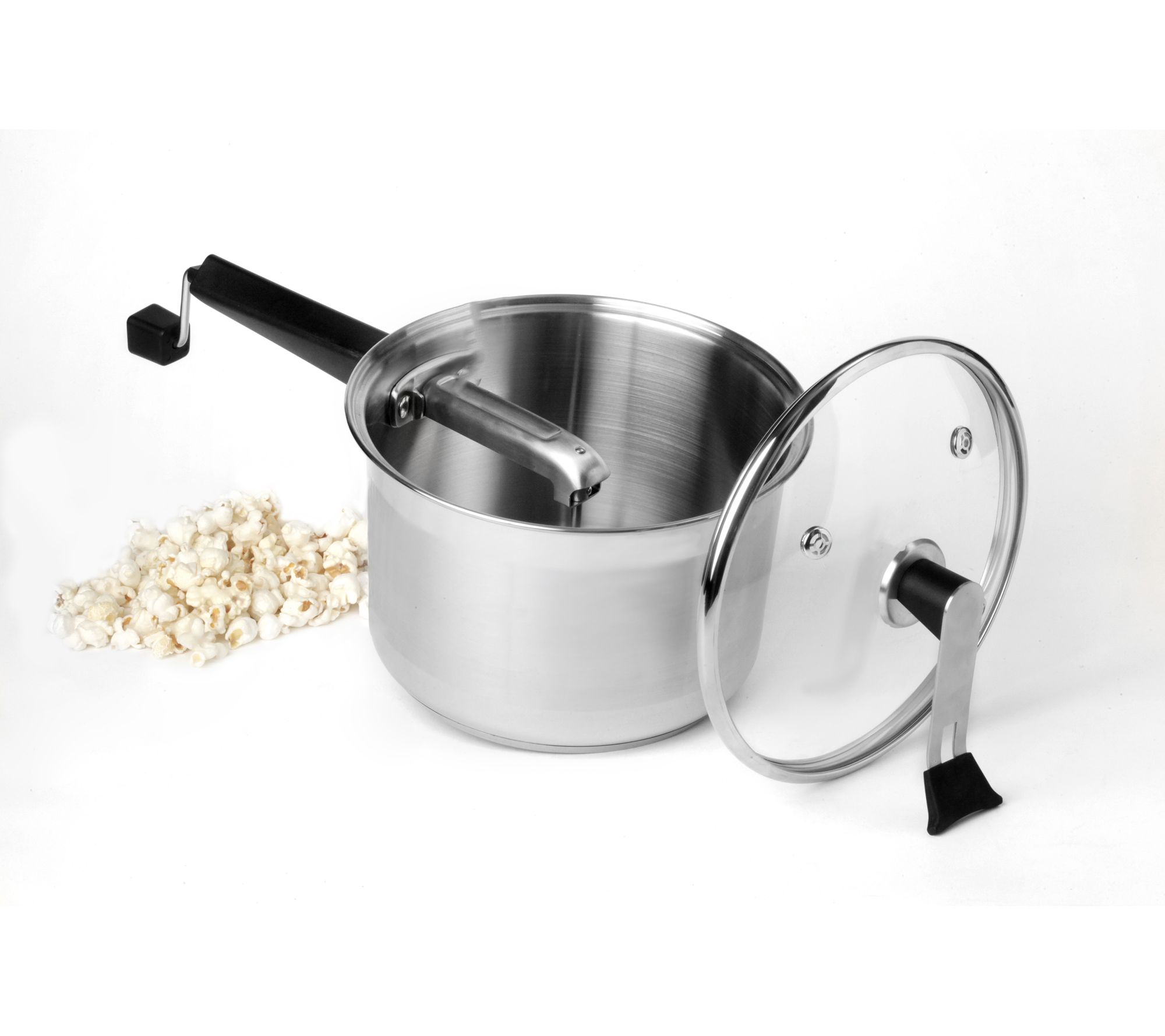 Whirley-Pop Stainless Steel Stovetop Popcorn Popper with Real Theater  All-Inclusive Popping Kit - Silver