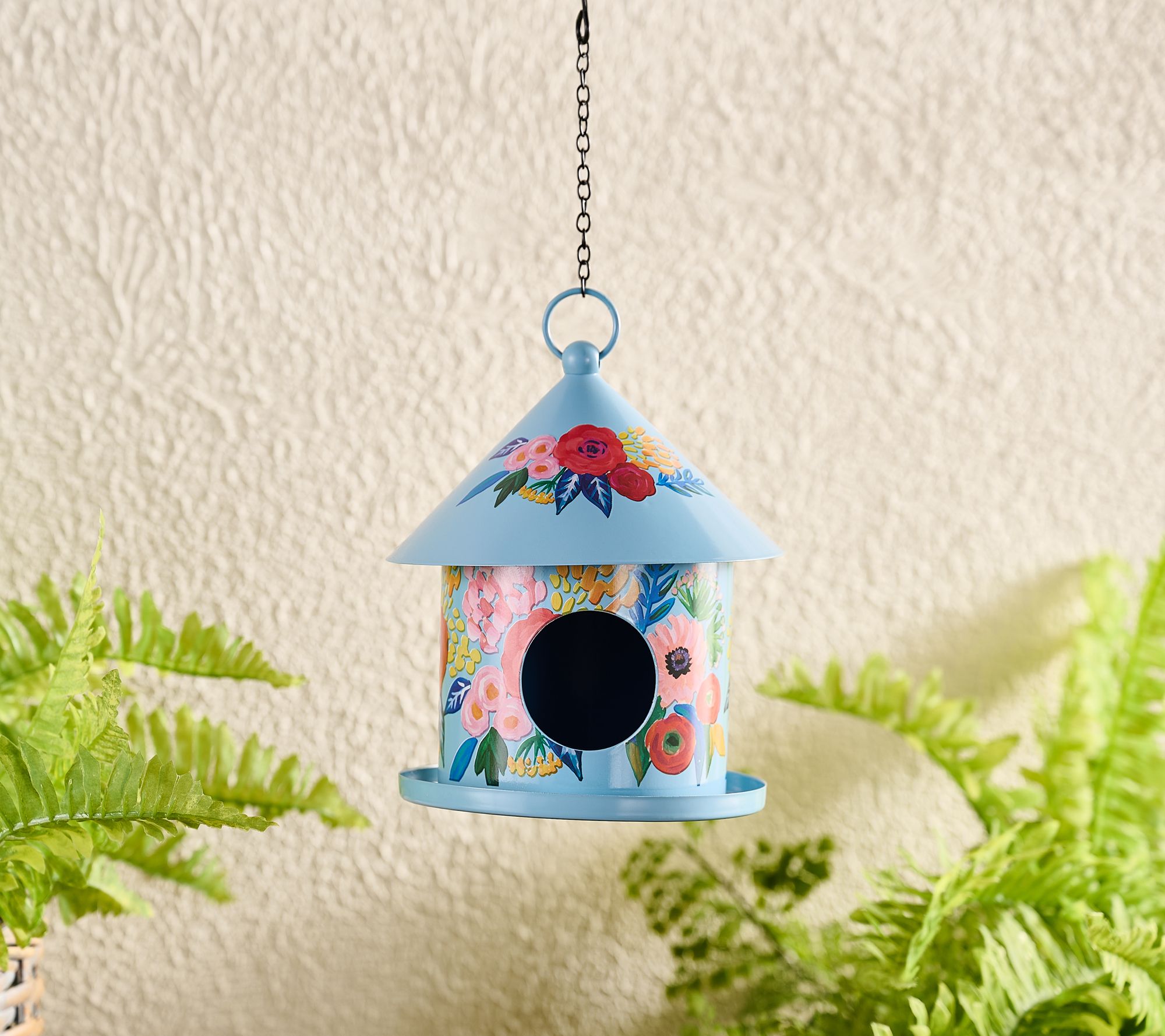 As Is Marigold Floral Metal Hanging BirdHouse