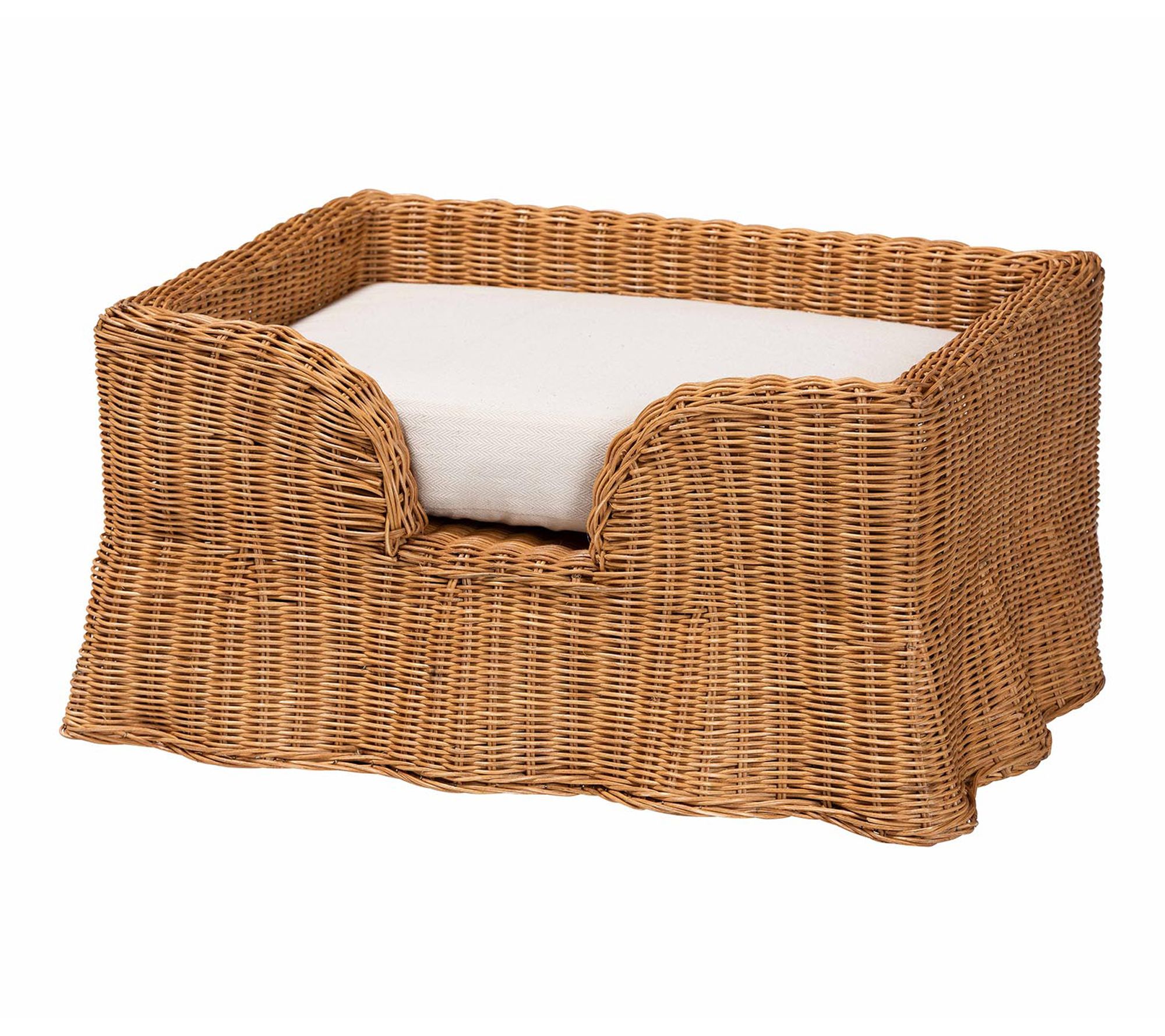 bali & pari Belita 27.6" W Natural Rattan Pet Bed with Cushion