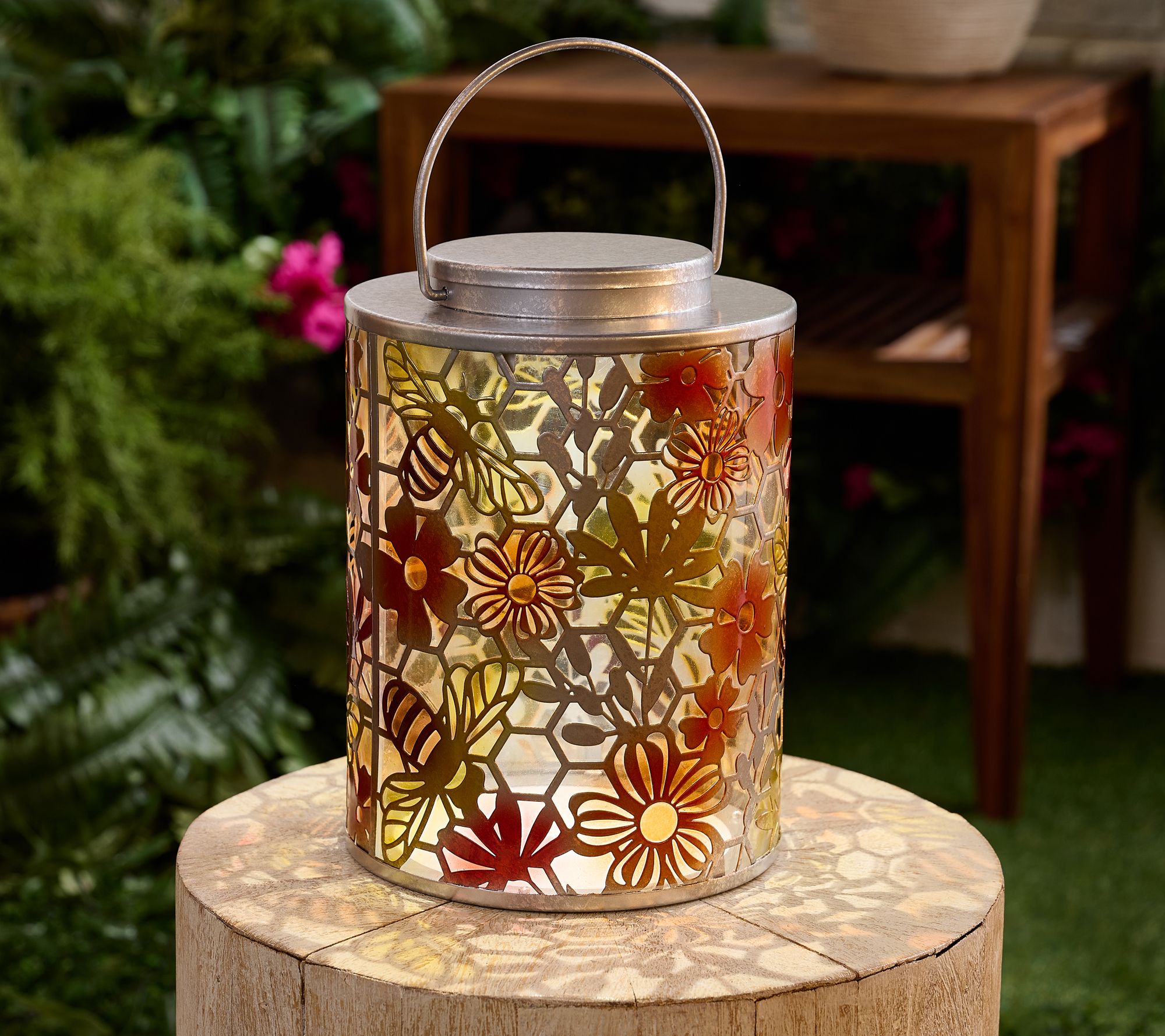 "As Is" Girl Next Door Illuminated Metal Lantern w/ Reflection