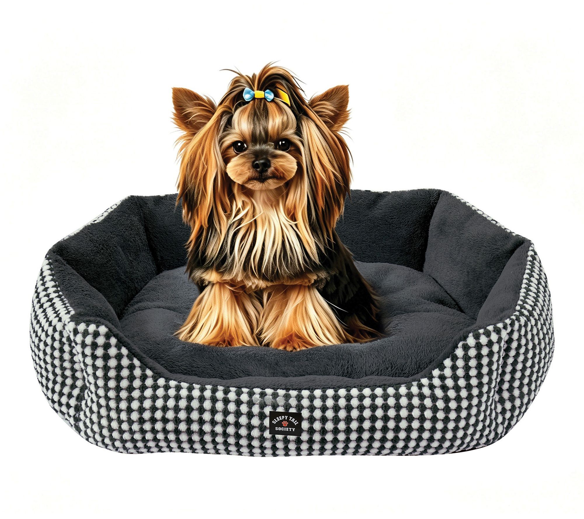 Sleepy Tail Society Scrappy Cuddler Pet Bed, 30" x 25"