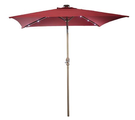 Southern Patio 5 X7 Rectangle Market Umbrella W Solar Lights Qvc Com