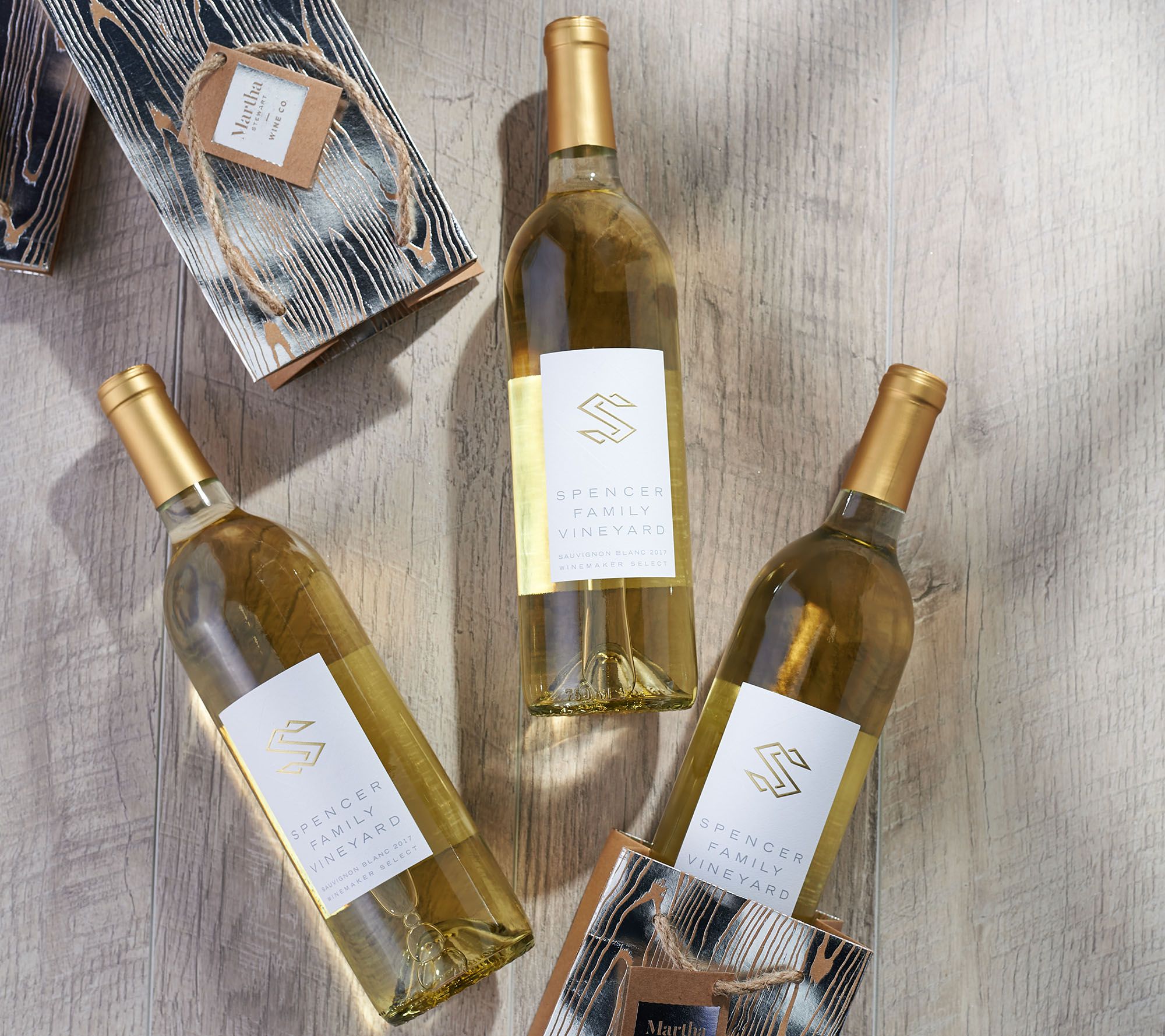 Martha Stewart Wine Co. Holiday Wine 3 Bottle Set and Gift Bags