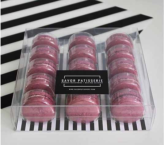 Savor Patisserie Box of 15 Raspberry French Macarons