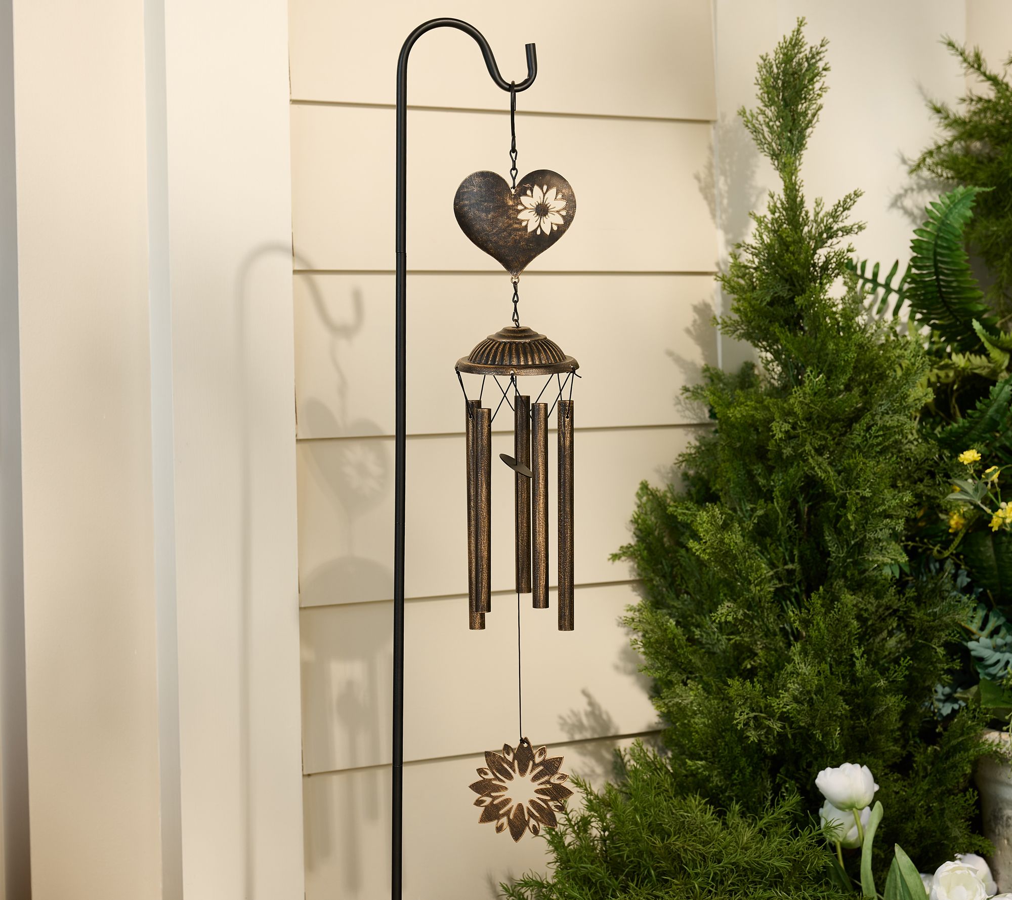 "As Is" Girl Next Door Heart Shaped Windchime with Icon and Hook