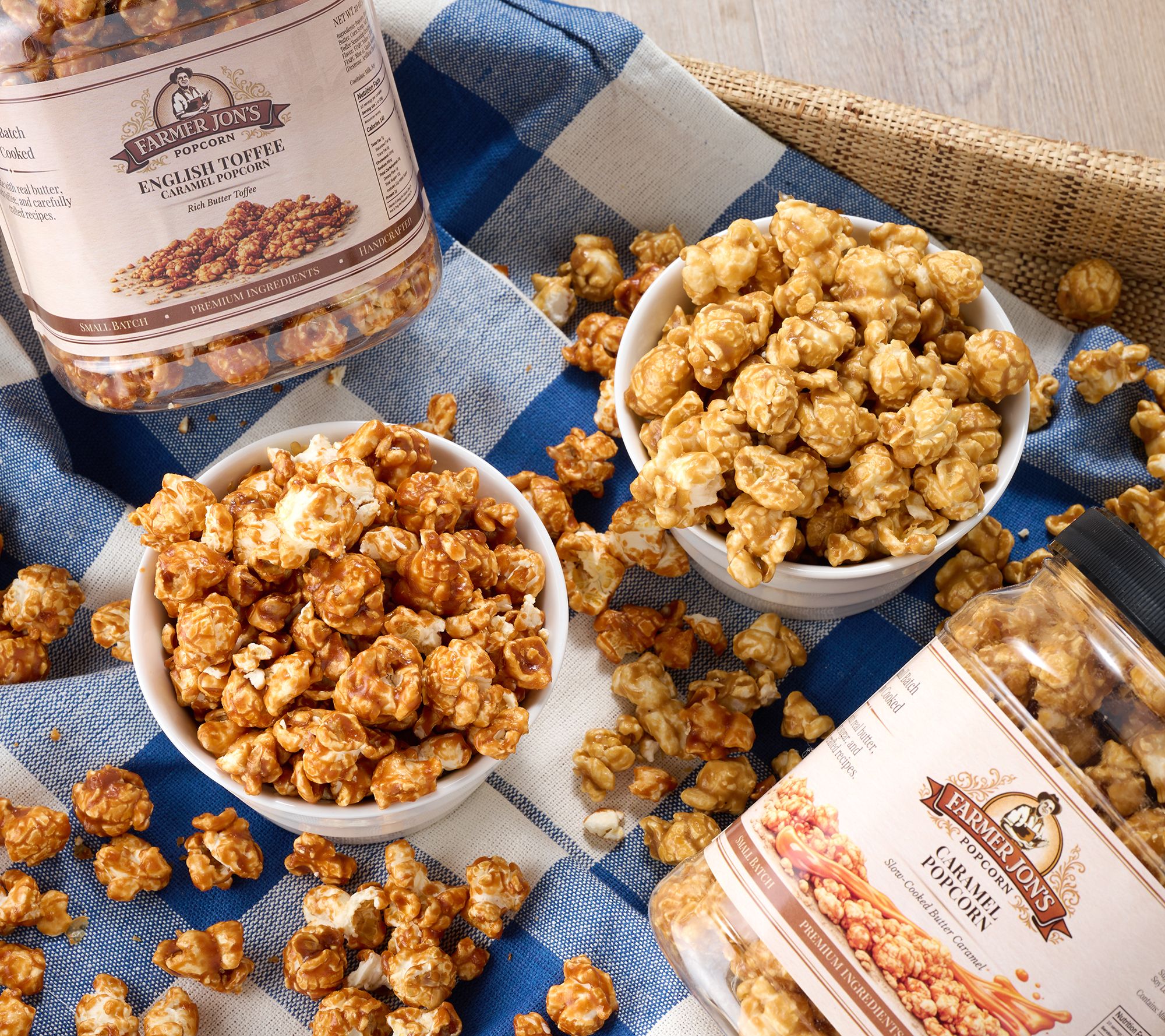 Farmer Jon's (2) 10-oz Jars Gourmet Popped Caramel Popcorn
