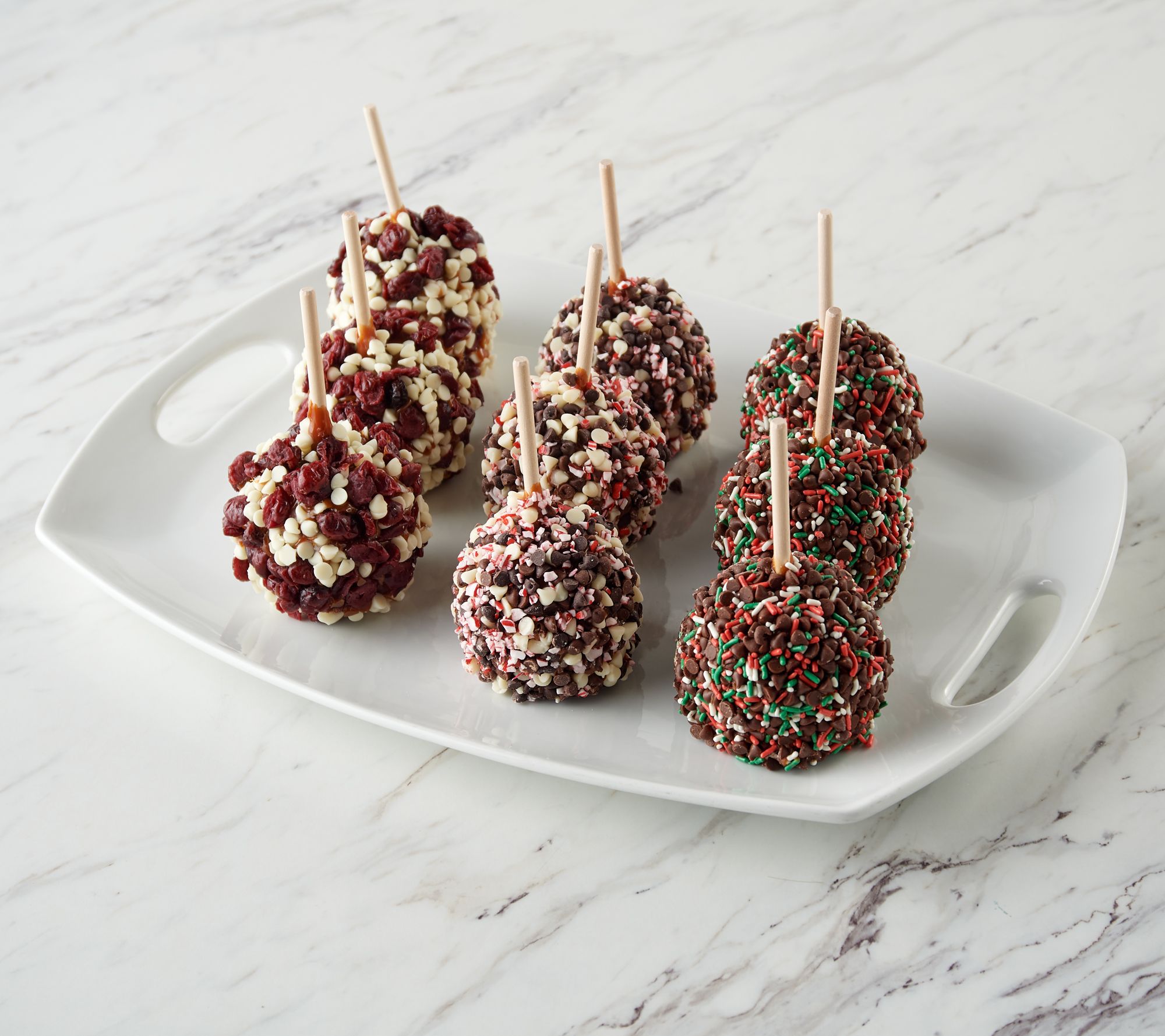 Mrs.Prindable's 9-pc. Indiv. Pink Lady Caramel Apple Assortment - QVC.com