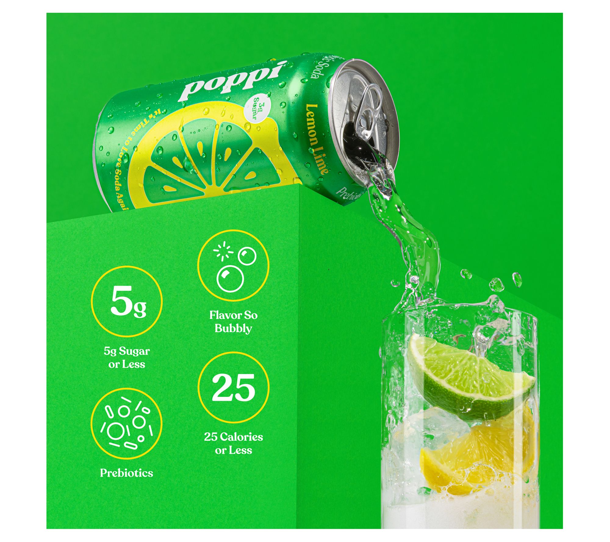 Poppi (12) 12oz Cans Prebiotic Soda - Lemon Lime - QVC.com