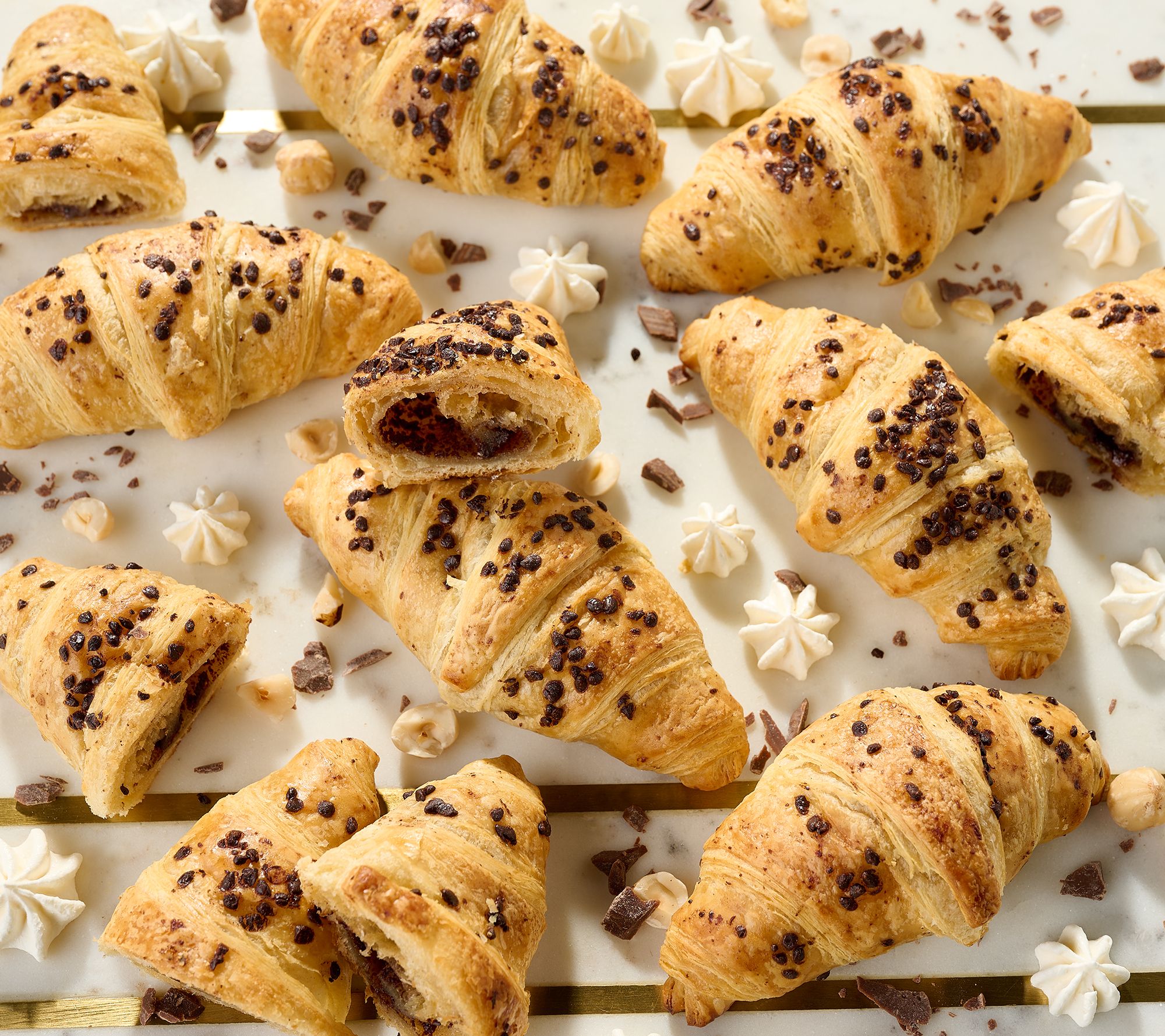 Authentic Gourmet (24) Hazelnut Croissants Auto-Delivery
