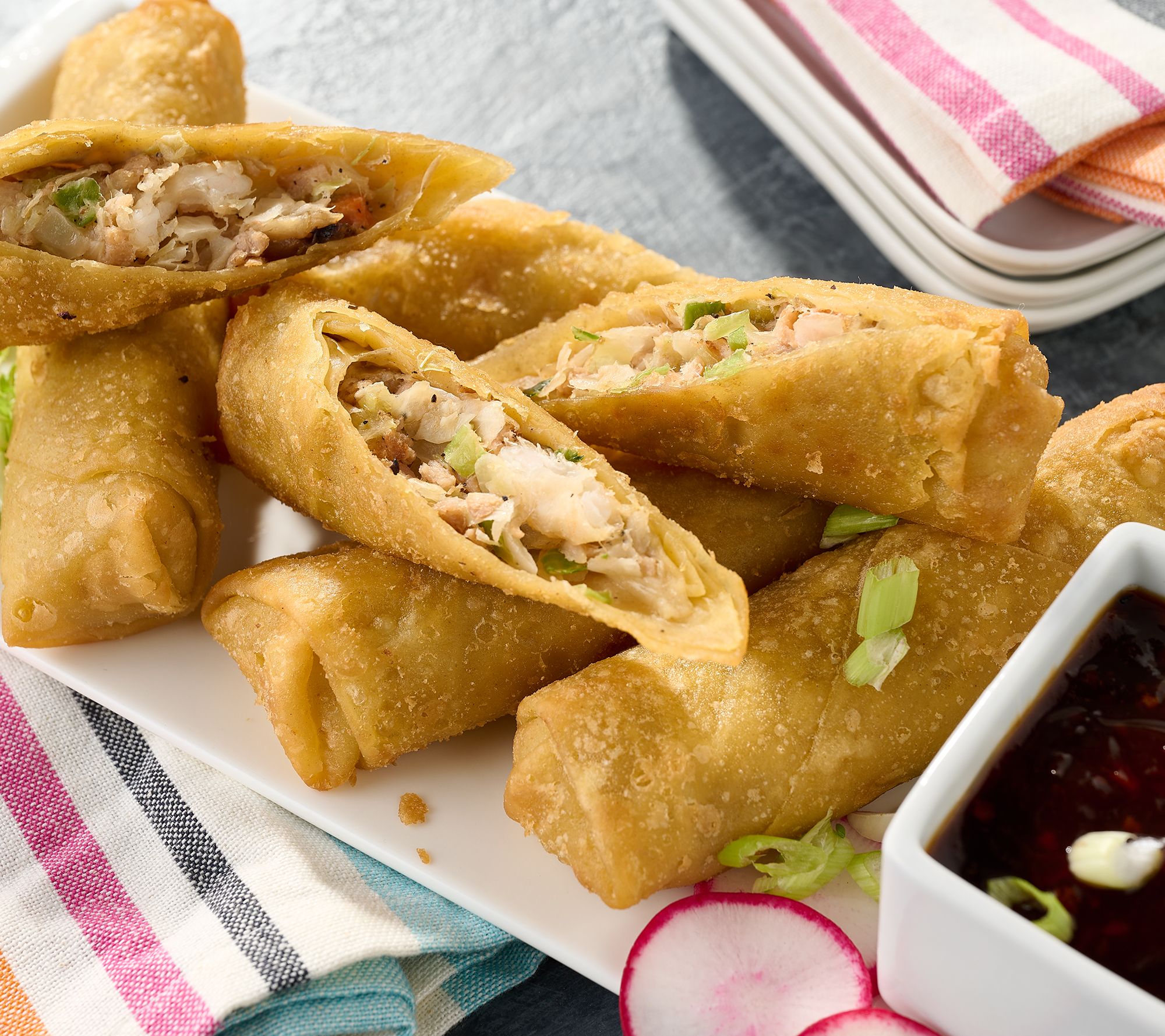 Falkor Fusion (15) 3-oz Shrimp, Veggie or Cheesesteak Eggrolls