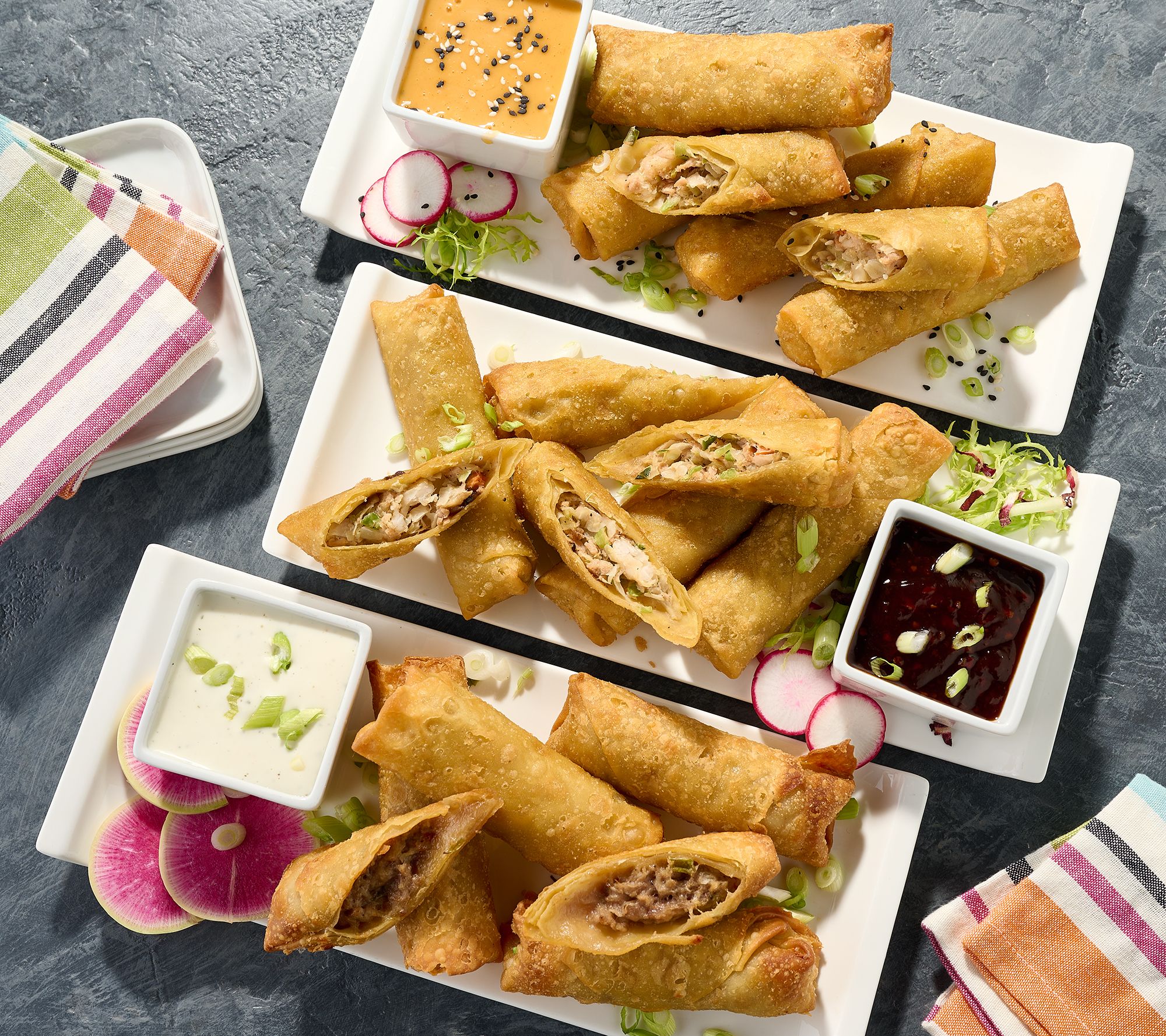 Falkor Fusion (15) 3-oz Shrimp, Veggie or Cheesesteak Eggrolls