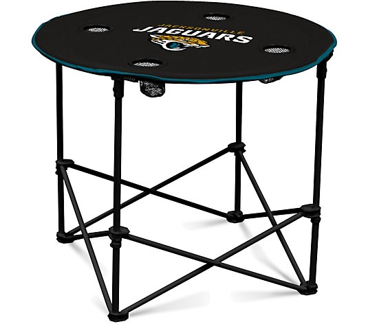 Nfl Collapsible Round Table With Cup, Collapsible Round Table