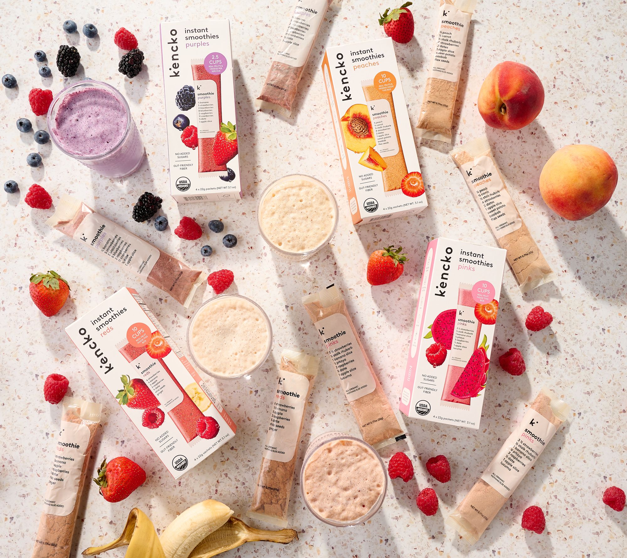 Kencko 16 Single Serve Fruit Smoothie Mixes