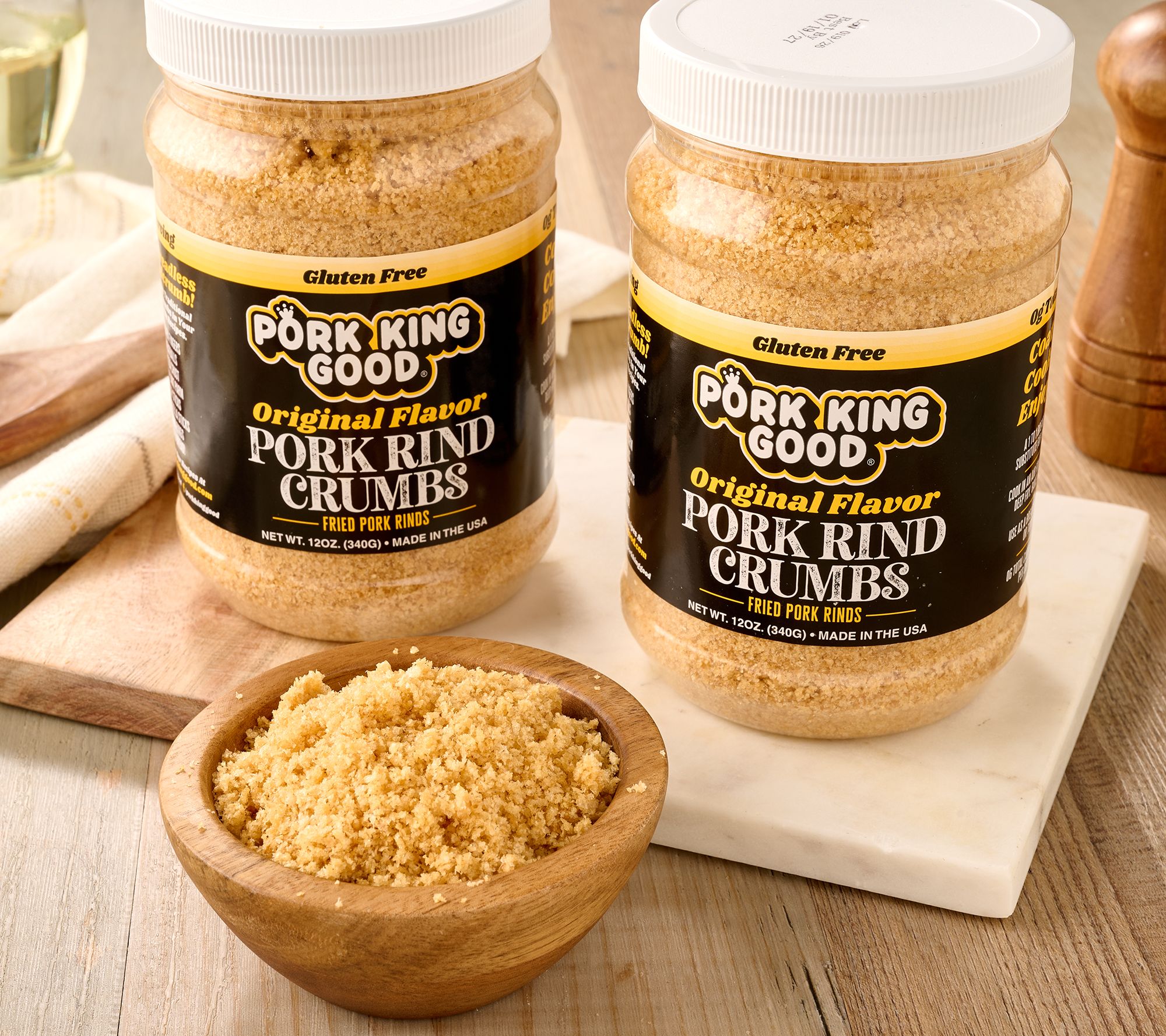 Pork King Good Set of (2) Jars Pork Rind Crumbs
