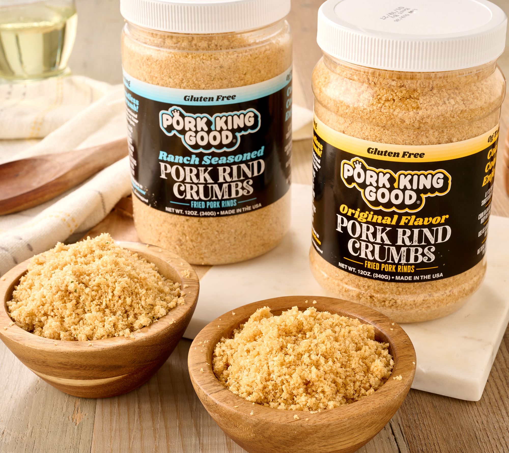 Pork King Good Set of (2) Jars Pork Rind Crumbs