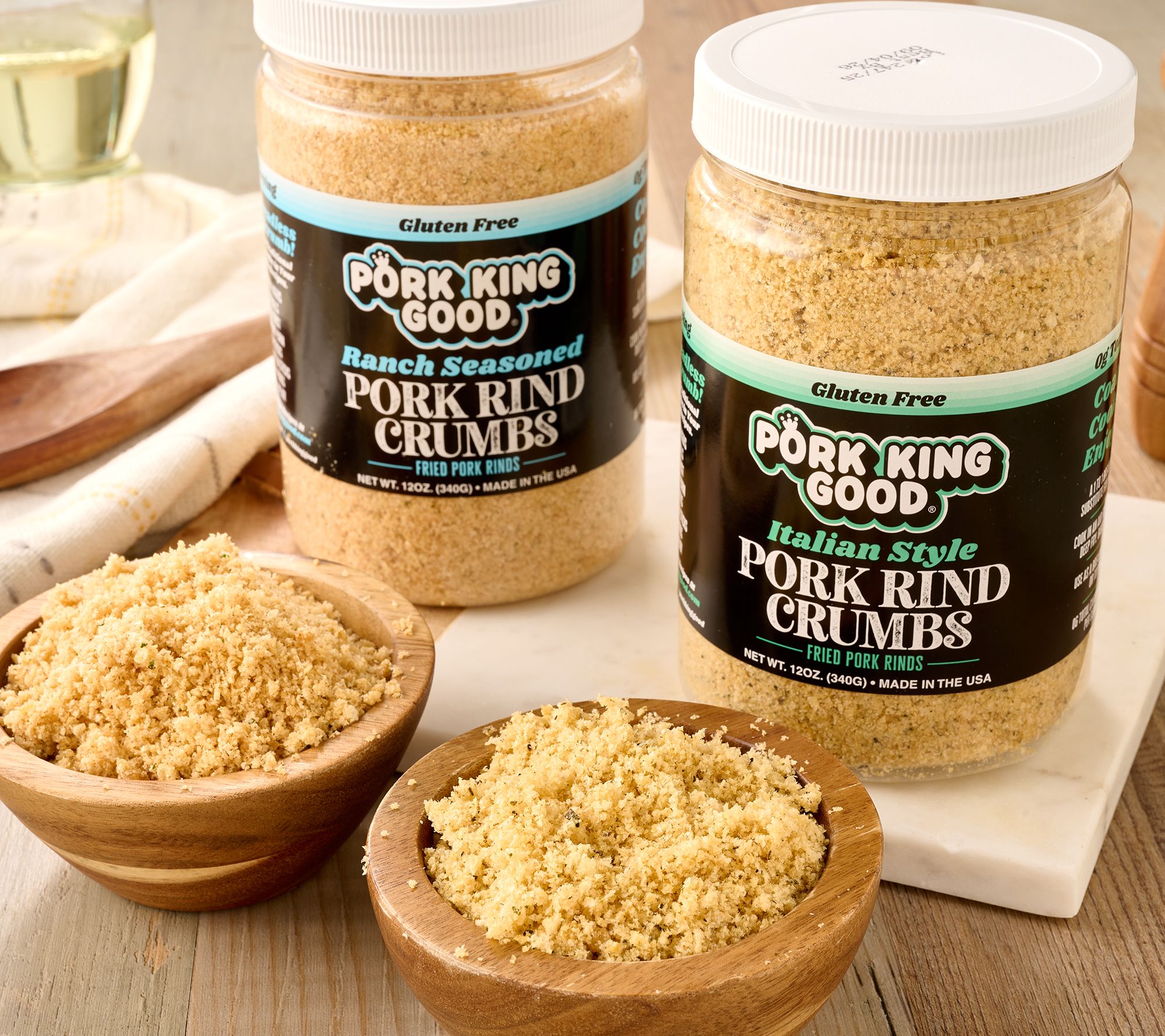 Pork King Good Set of (2) Jars Pork Rind Crumbs