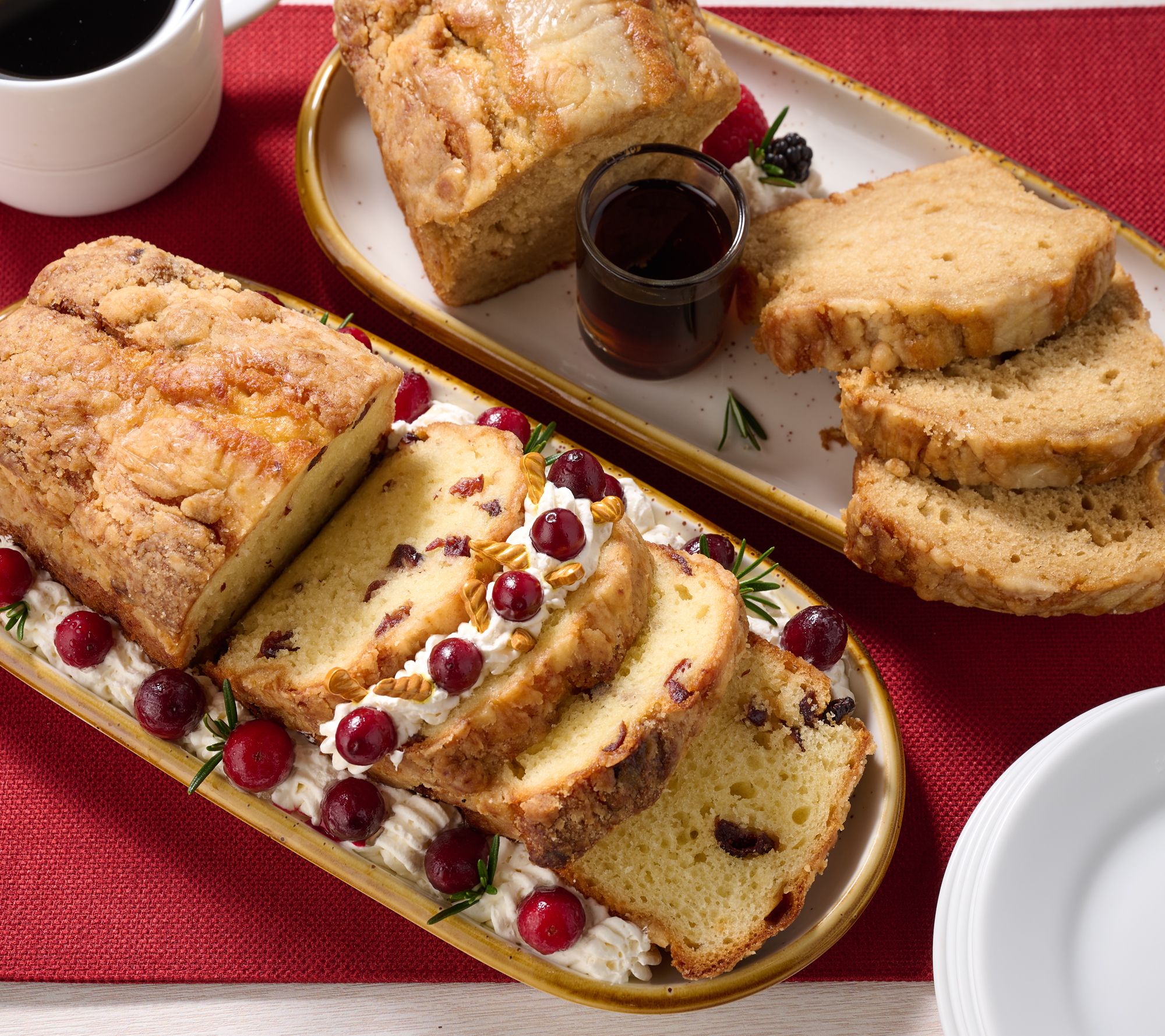 SW11/9 Bread & Bread (2) 24oz Holiday Crumb Cake Loaves