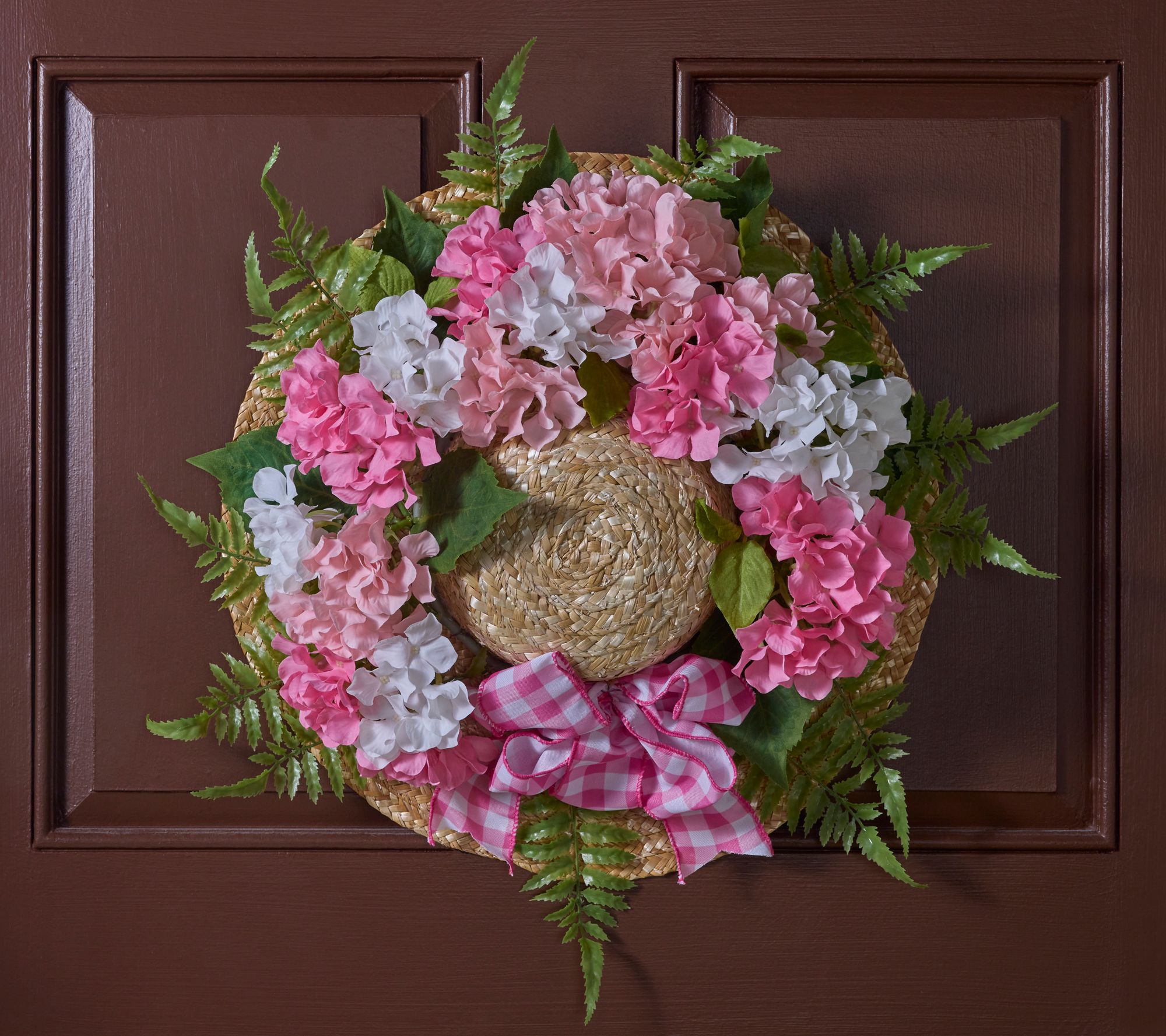 Girl Next Door By Carolyn Gracie 18" Faux Hydrangea Hat Wreath