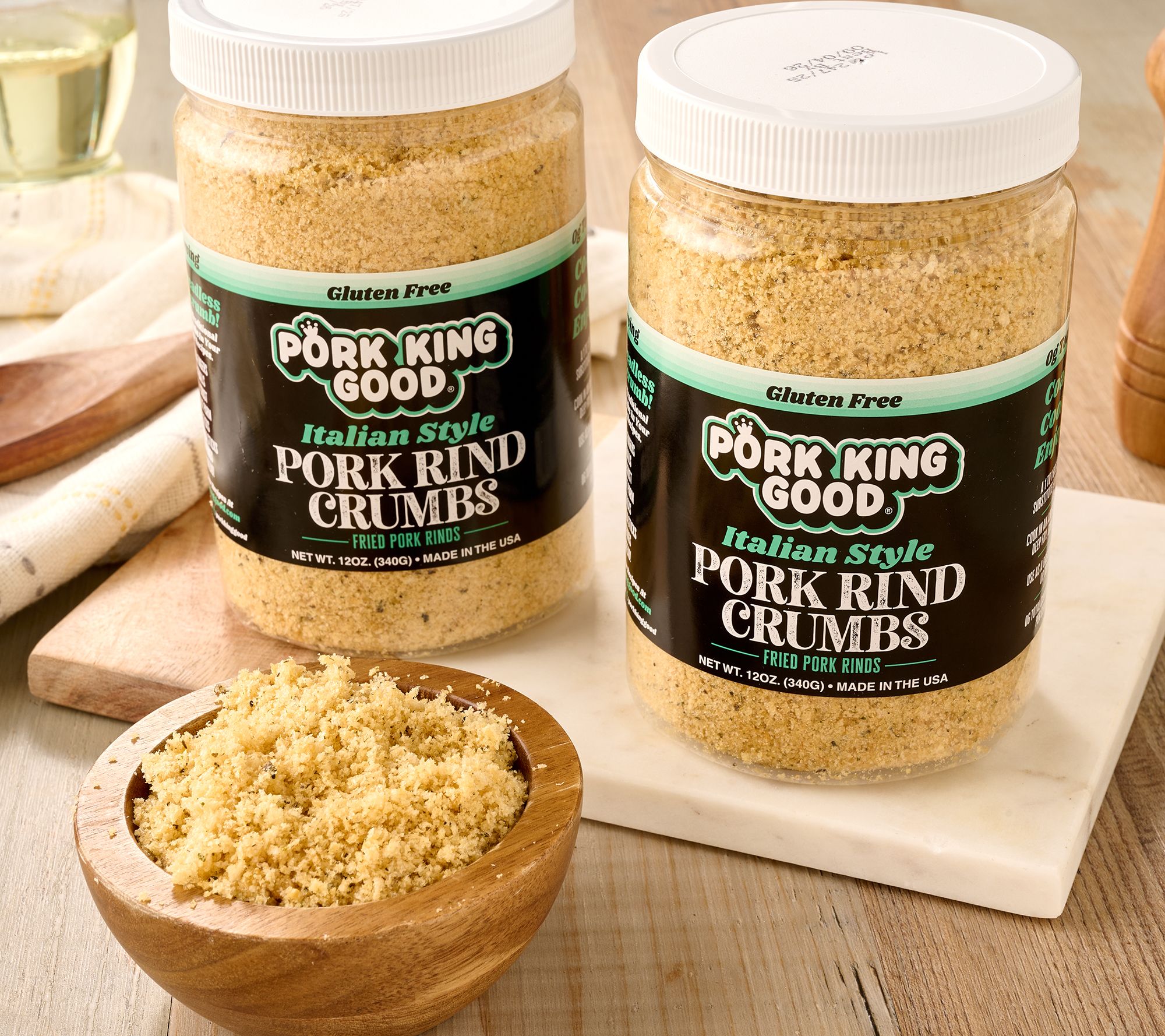 SH3/2 Pork King Good Set of (2) Jars Pork Rind Crumbs
